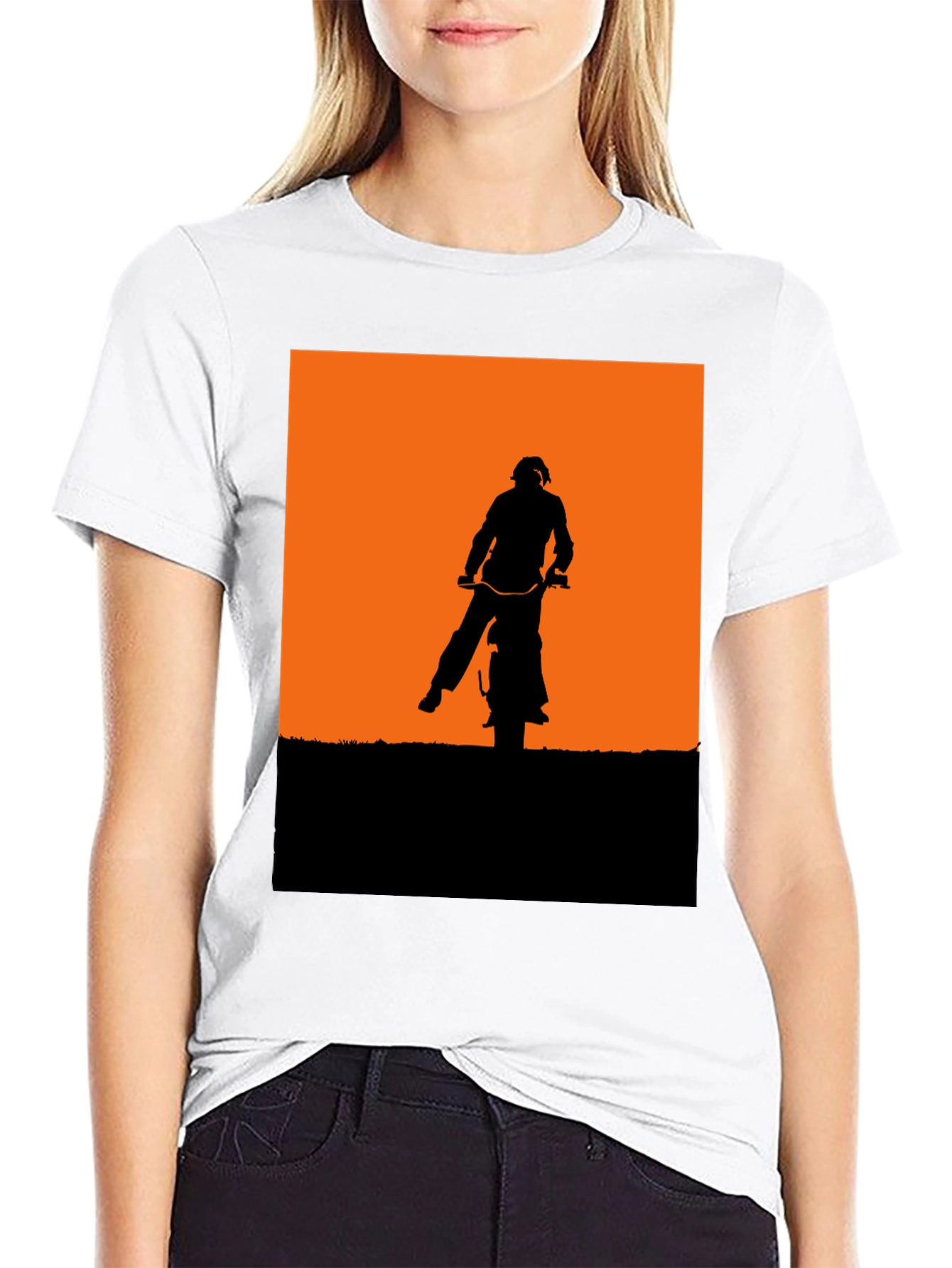 Silhouette Motorbike Graphic Tee - Black