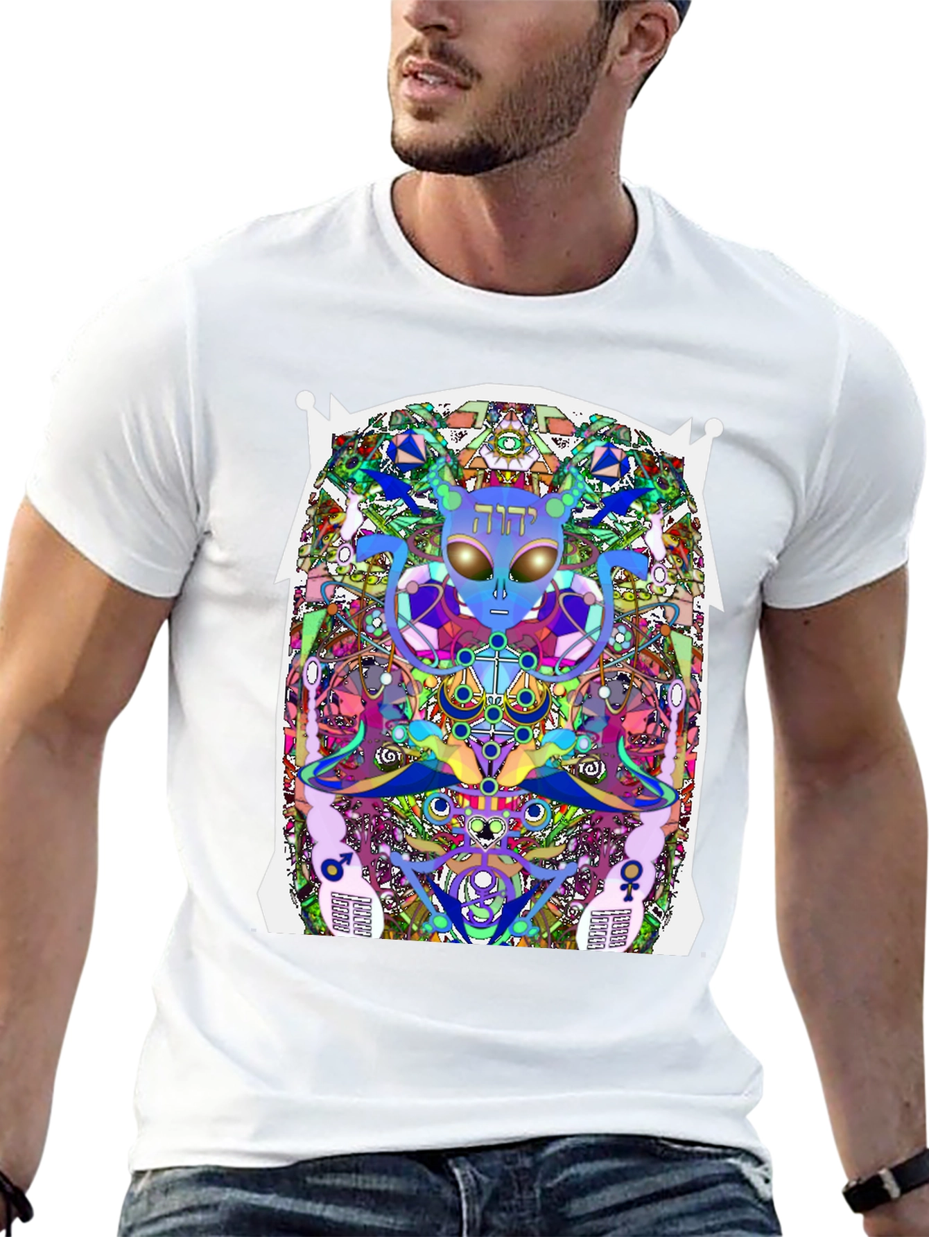 Psychedelic Alien Graphic T-Shirt