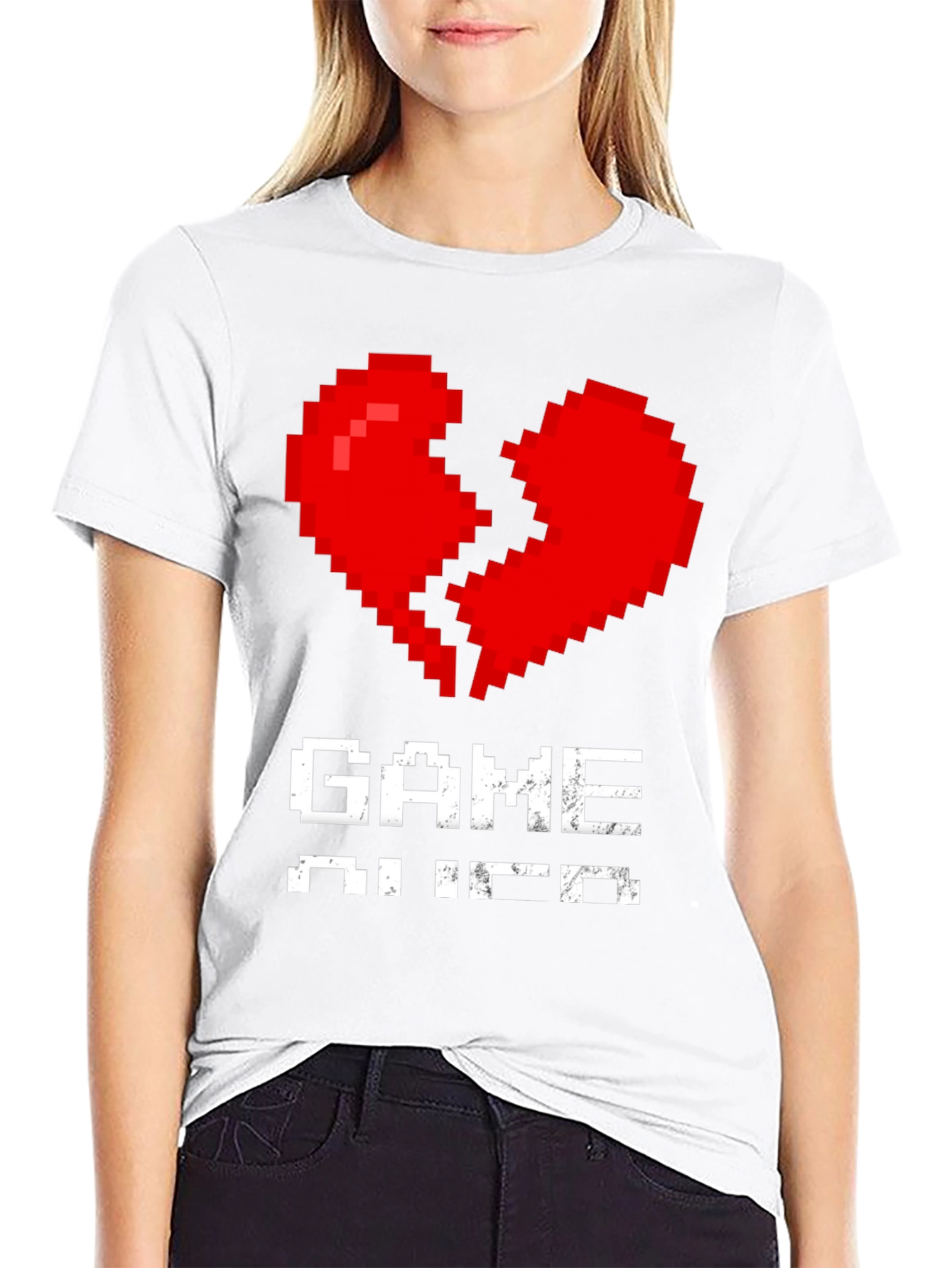 Pixel Heart Game Over T-Shirt