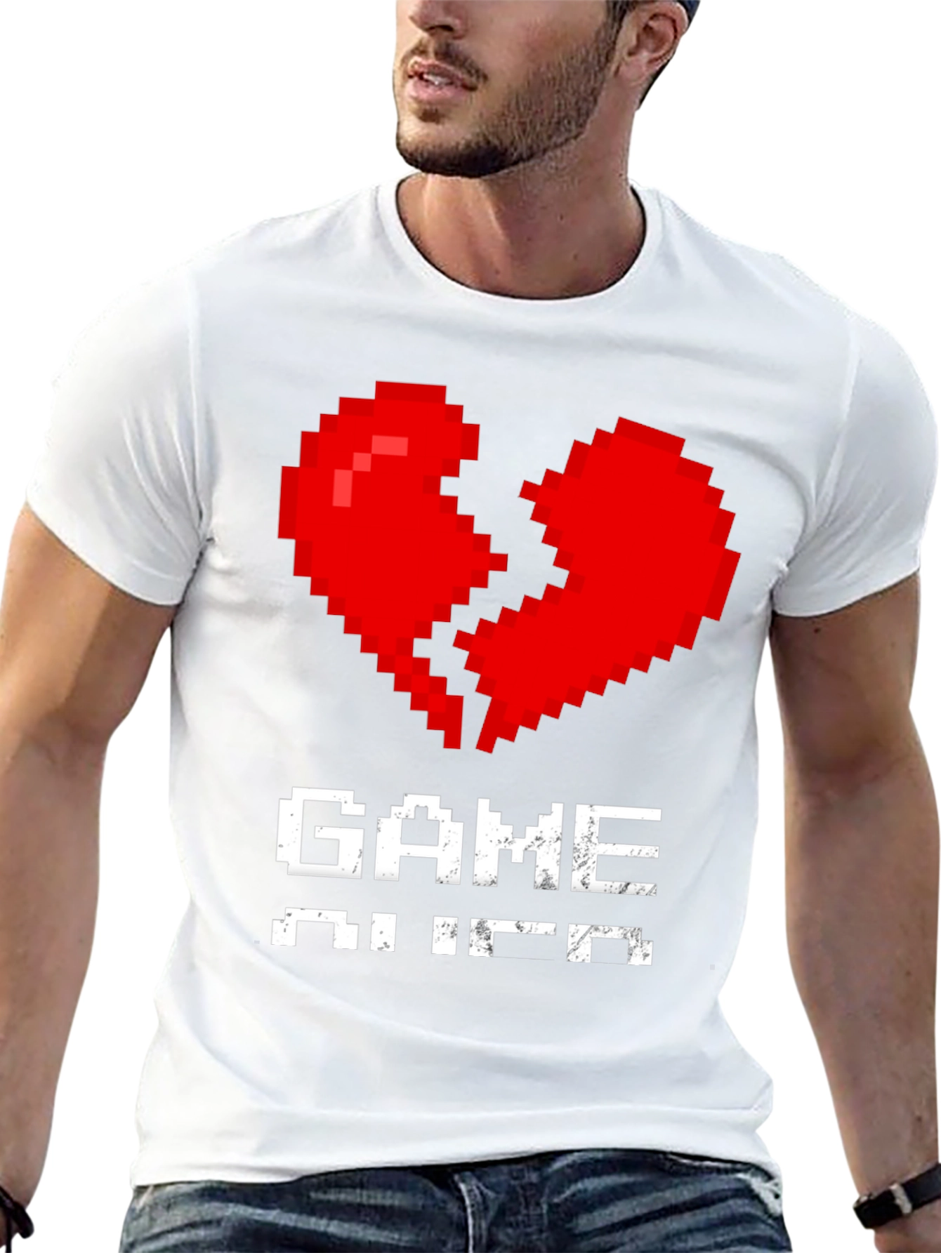 Pixel Heart Game Over T-Shirt