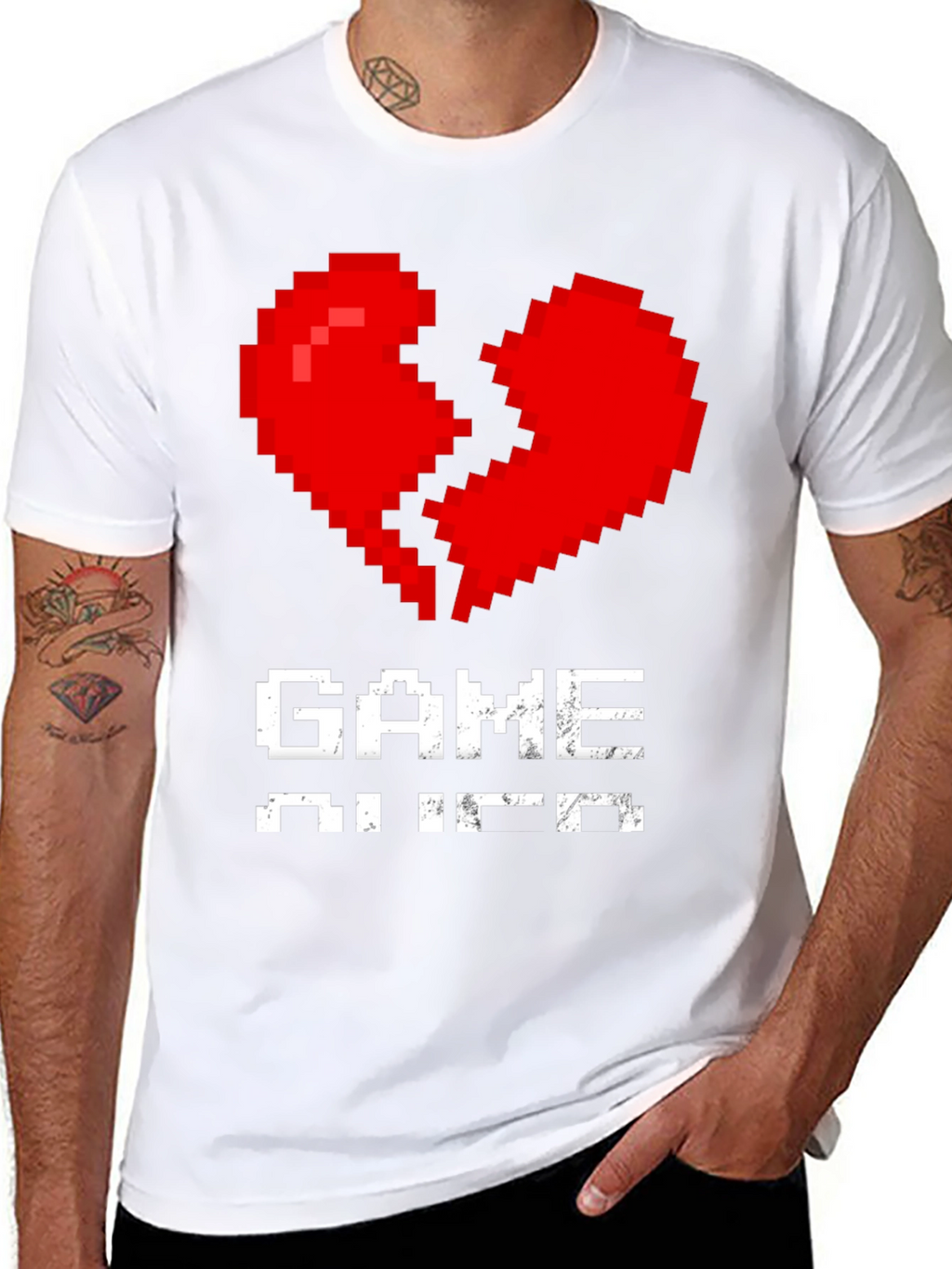Pixel Heart Game Over T-Shirt
