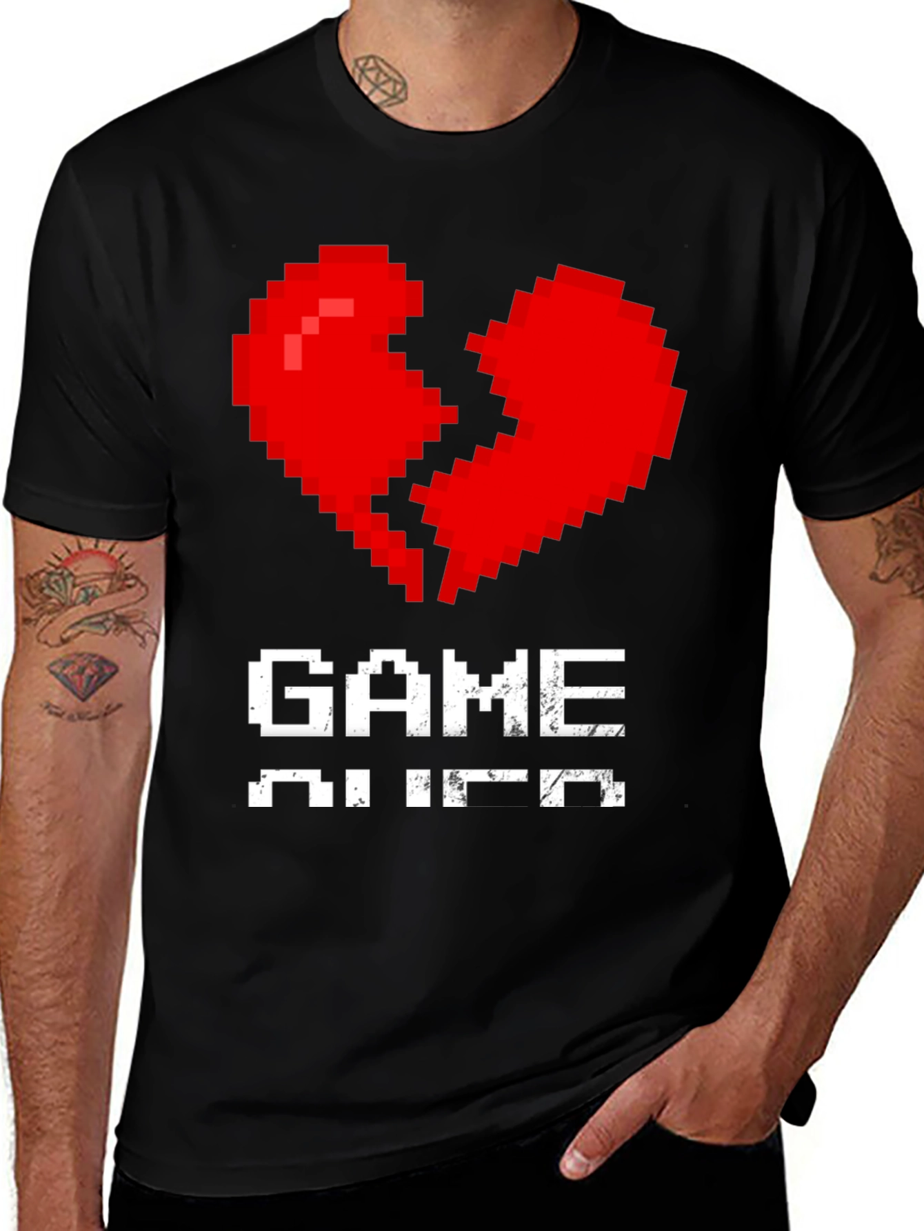Pixel Heart Game Over T-Shirt
