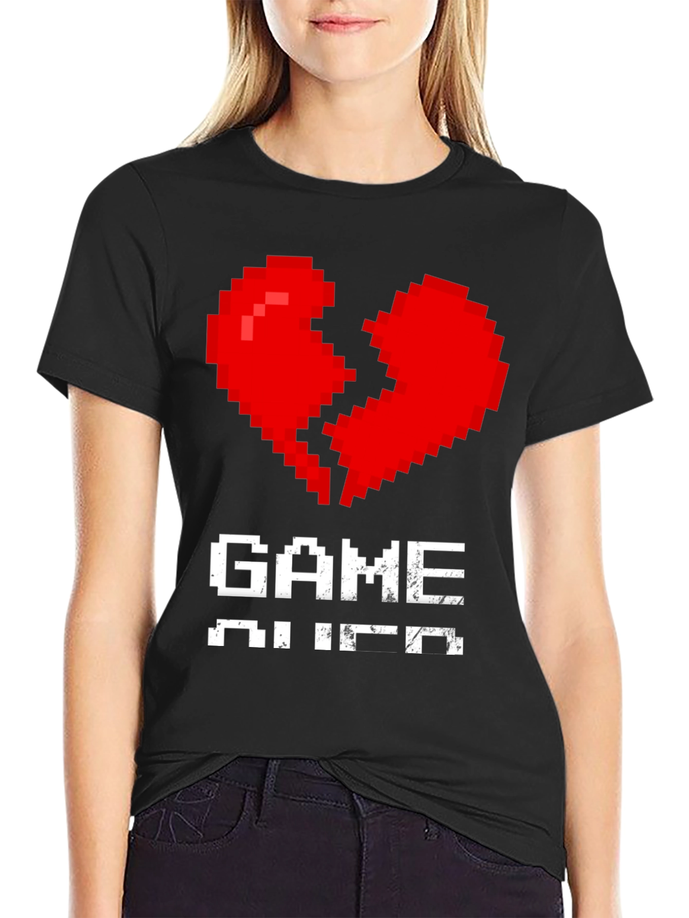Pixel Heart Game Over T-Shirt