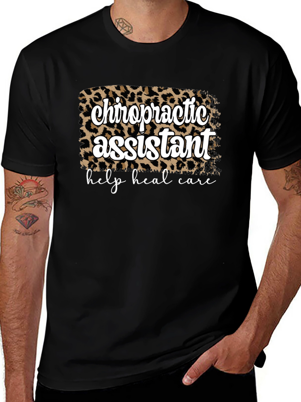 Chiropractic Assistant Leopard Print T-Shirt