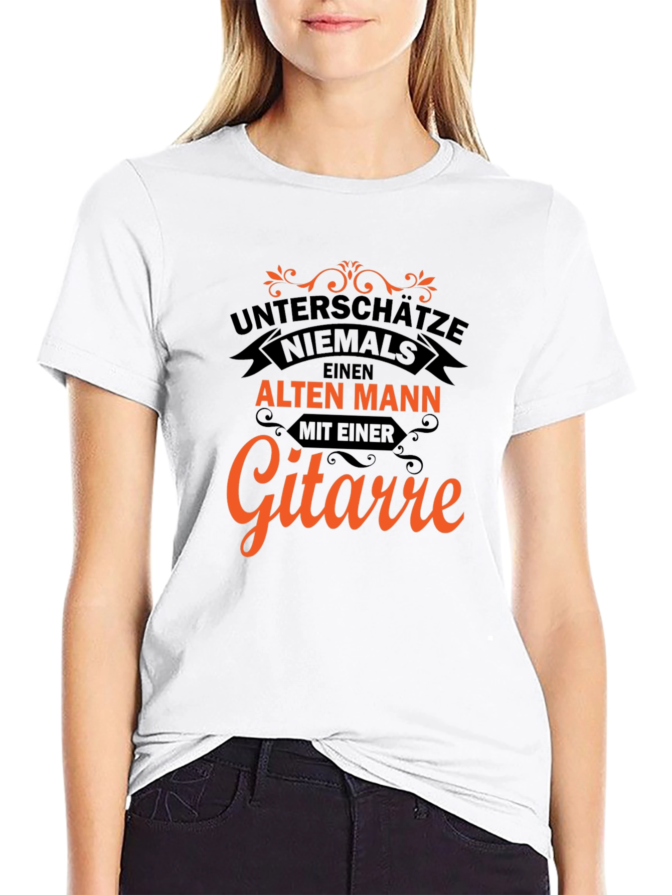 Unterschätze Niemals T-Shirt - Old Man Guitar