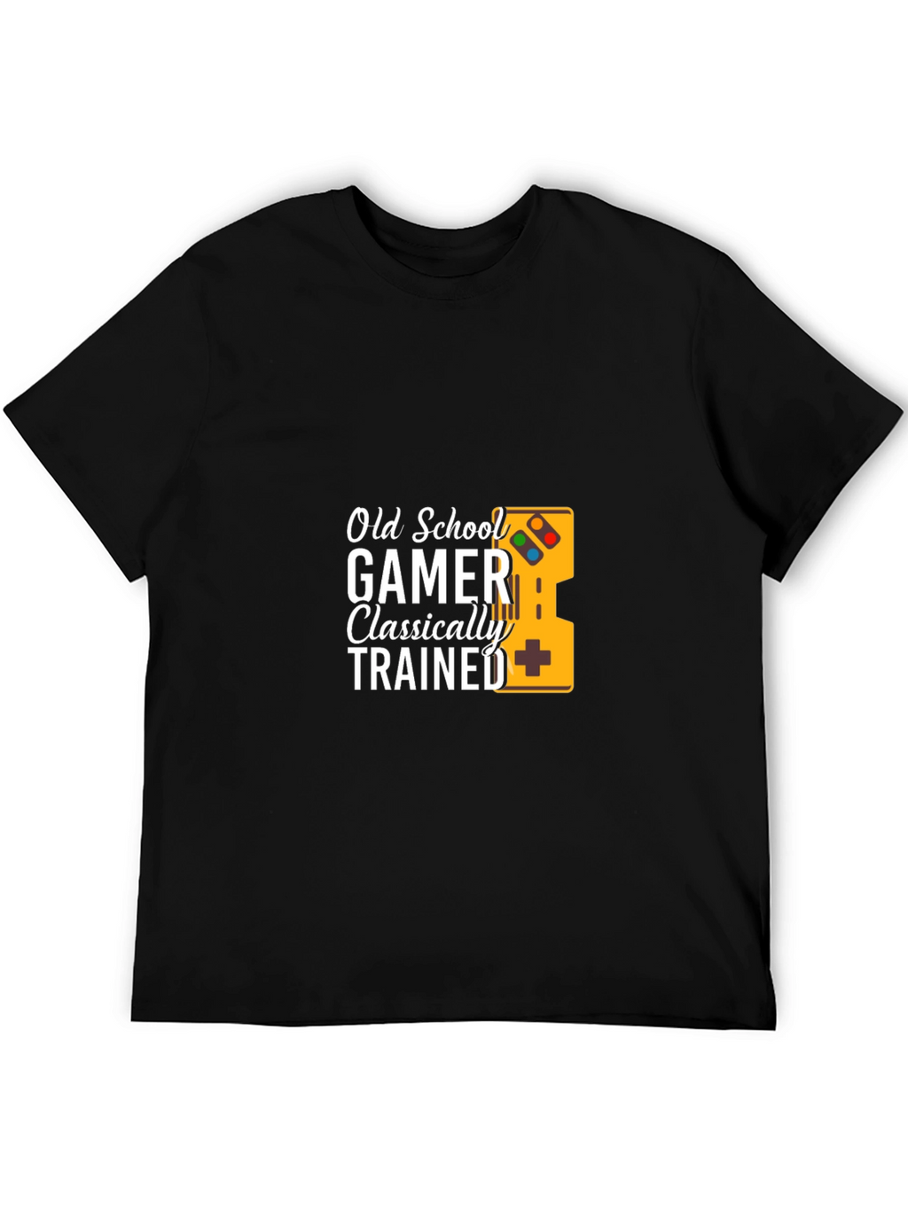 Old School Gamer Classically Trained Black T-Shirt