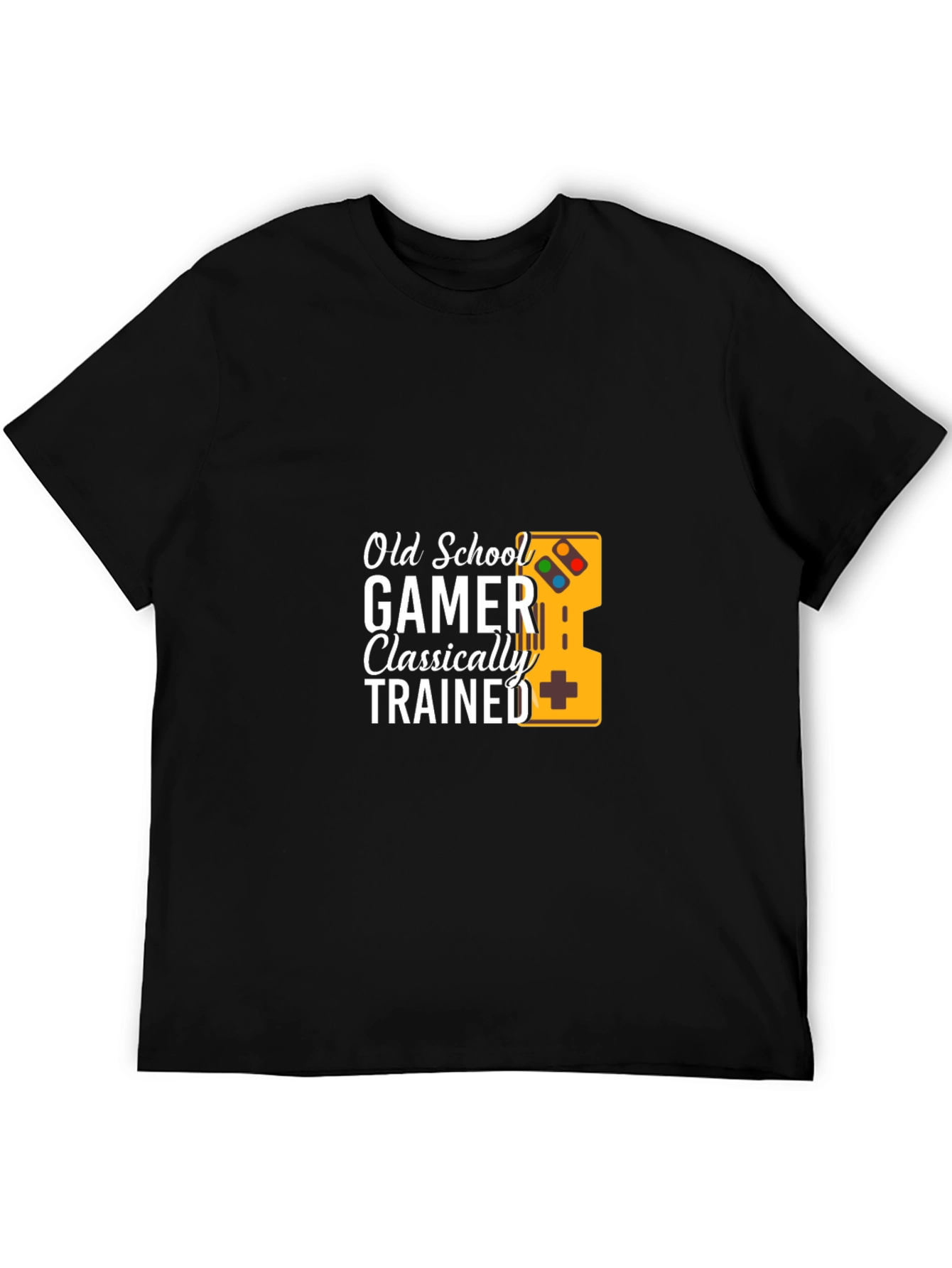 Old School Gamer Classically Trained Black T-Shirt