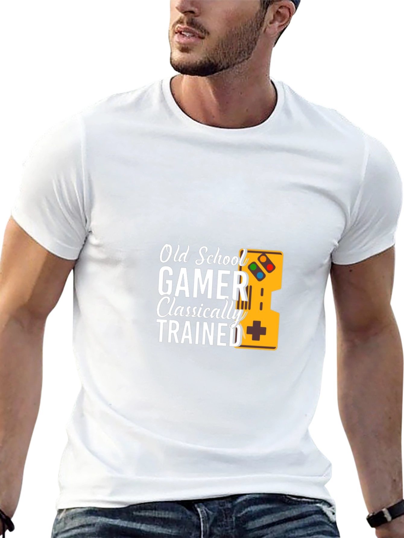 Old School Gamer Classically Trained Black T-Shirt