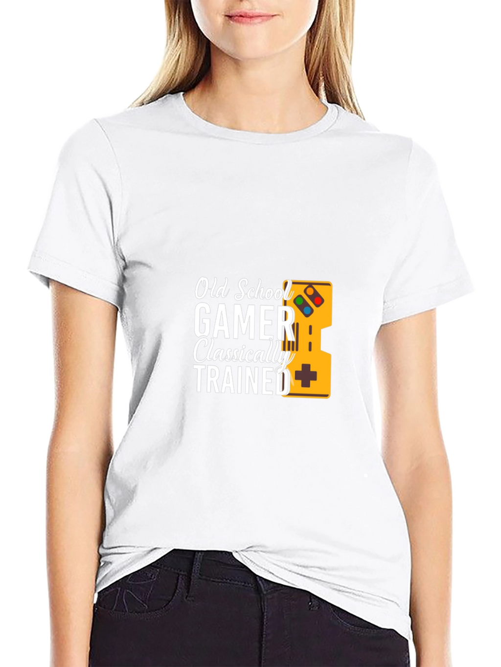 Old School Gamer Classically Trained Black T-Shirt