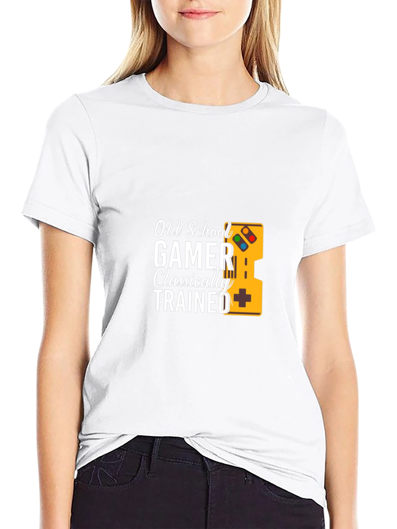 Old School Gamer Classically Trained Black T-Shirt