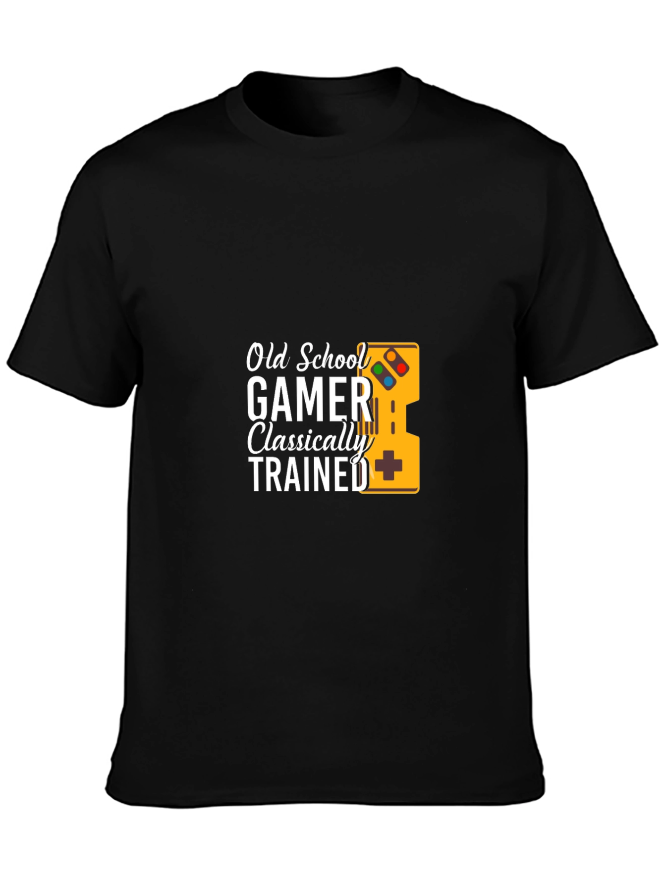 Old School Gamer Classically Trained Black T-Shirt