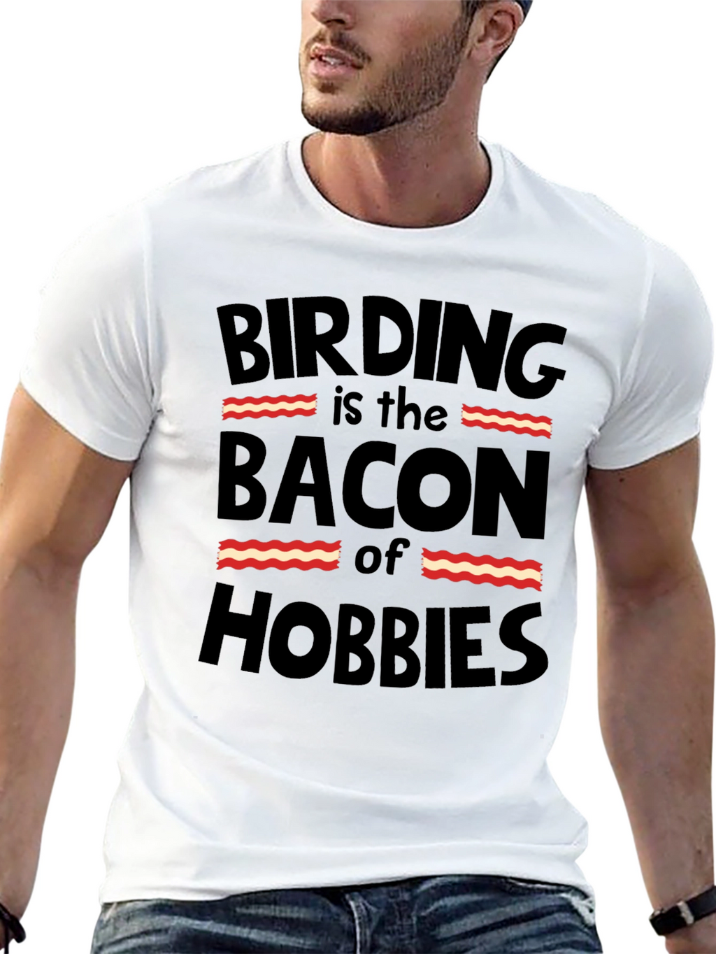 Birding Bacon Hobbies T-Shirt Funny Bird Watching Tee
