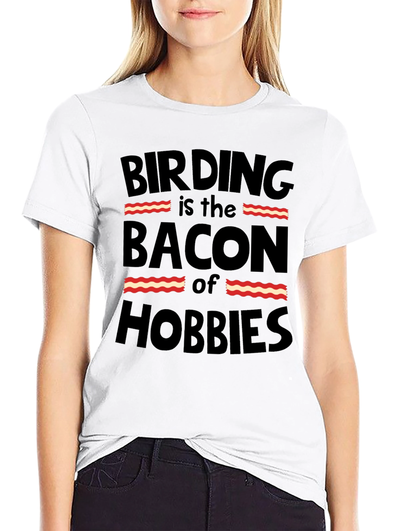 Birding Bacon Hobbies T-Shirt Funny Bird Watching Tee