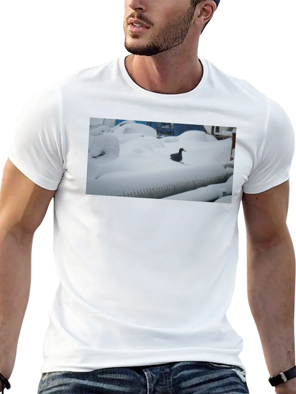Duck in Snow Black T-Shirt