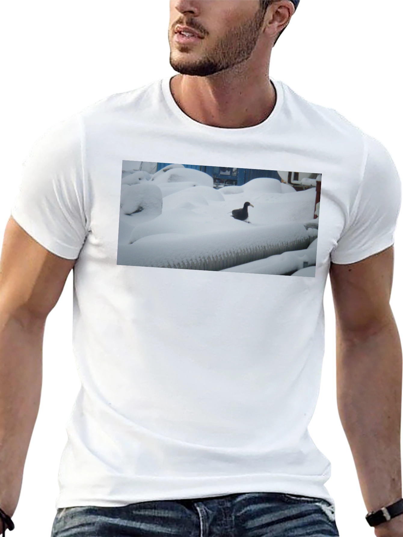 Duck in Snow Black T-Shirt