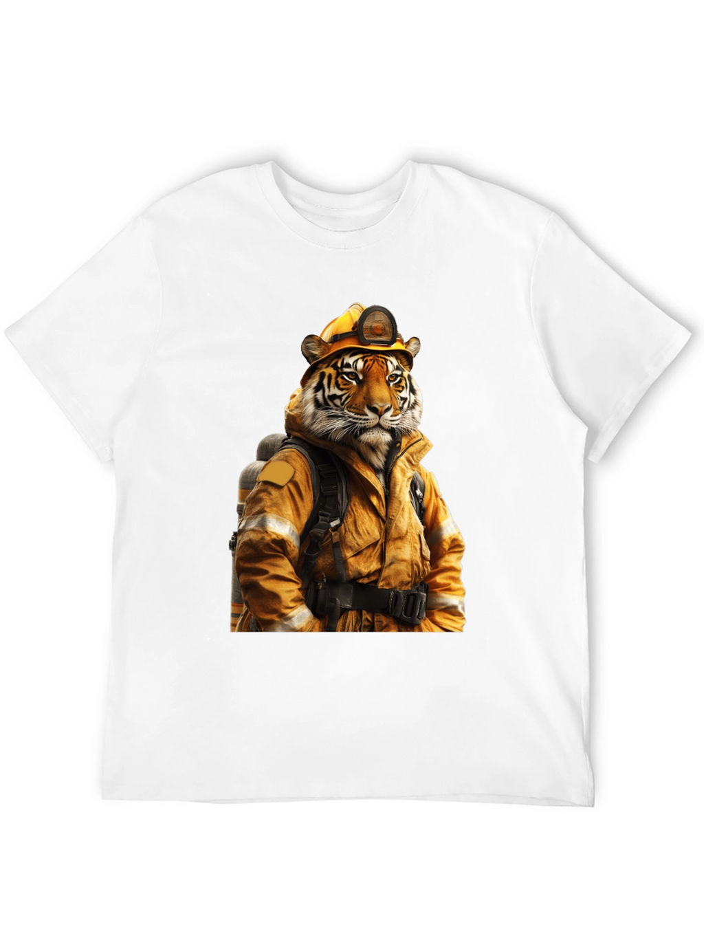 Tiger Firefighter T-Shirt - Unique Design
