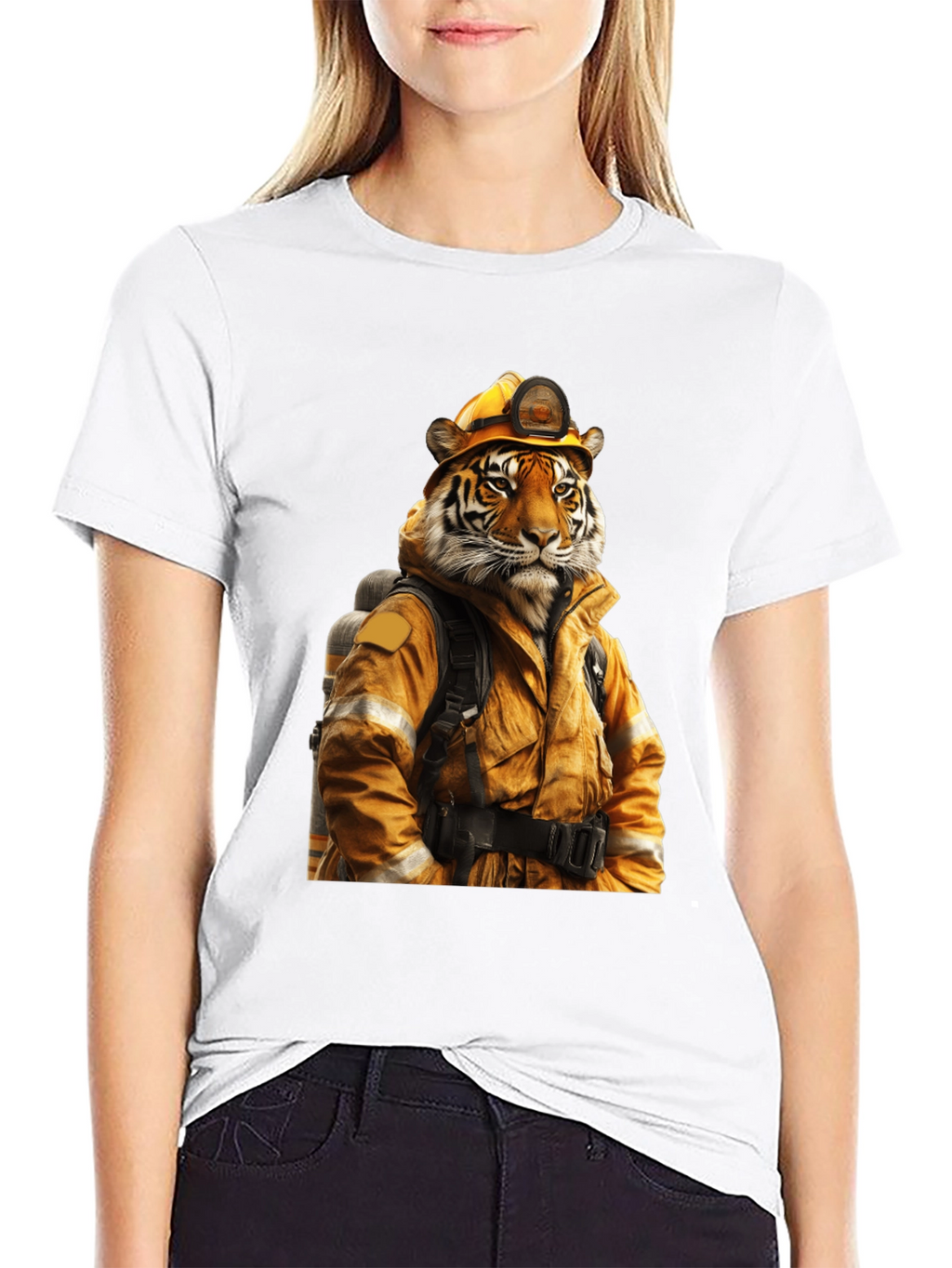 Tiger Firefighter T-Shirt - Unique Design
