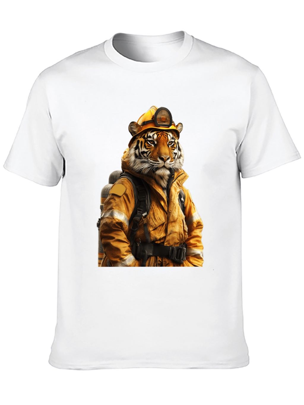 Tiger Firefighter T-Shirt - Unique Design