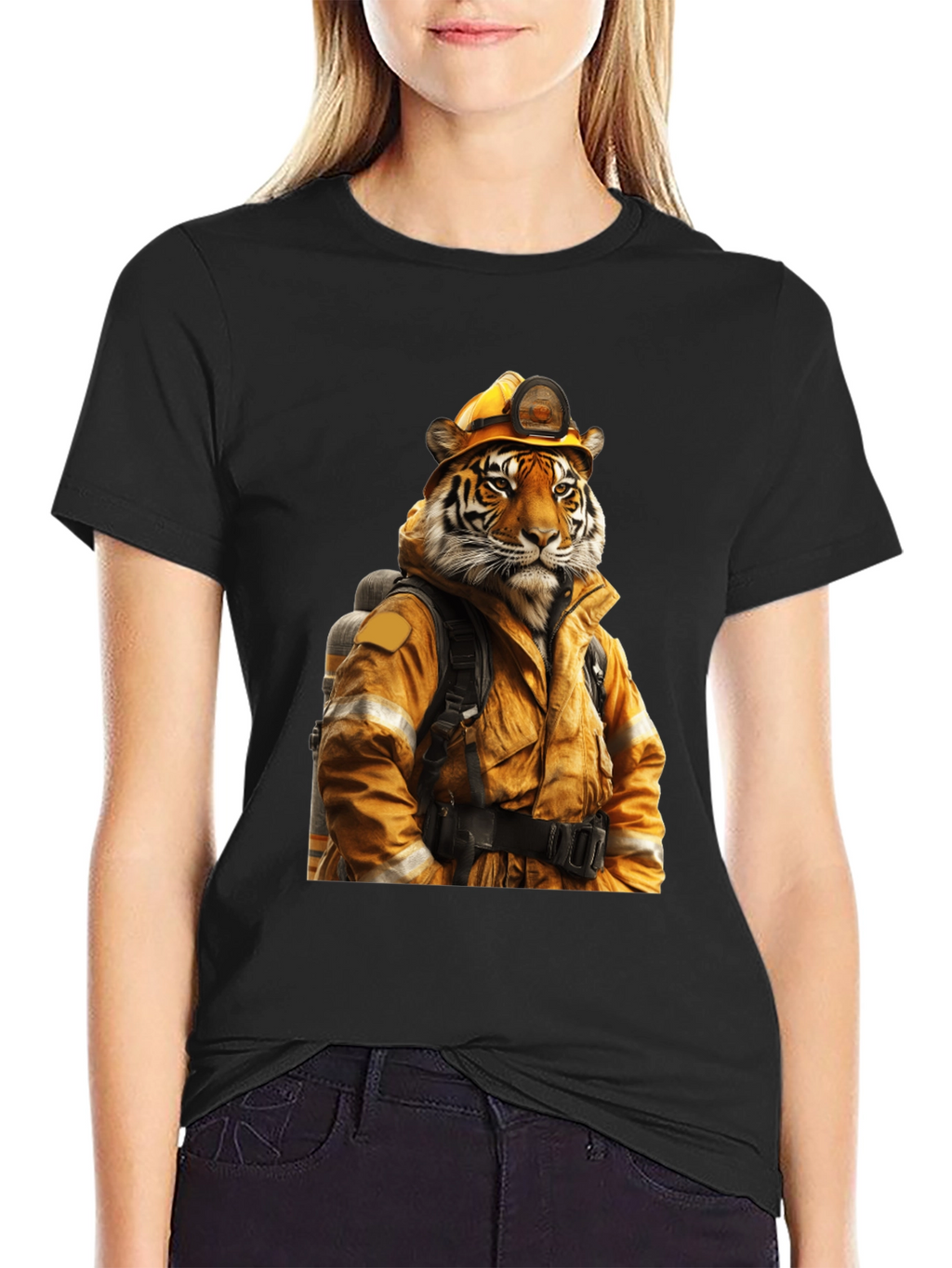 Tiger Firefighter T-Shirt - Unique Design