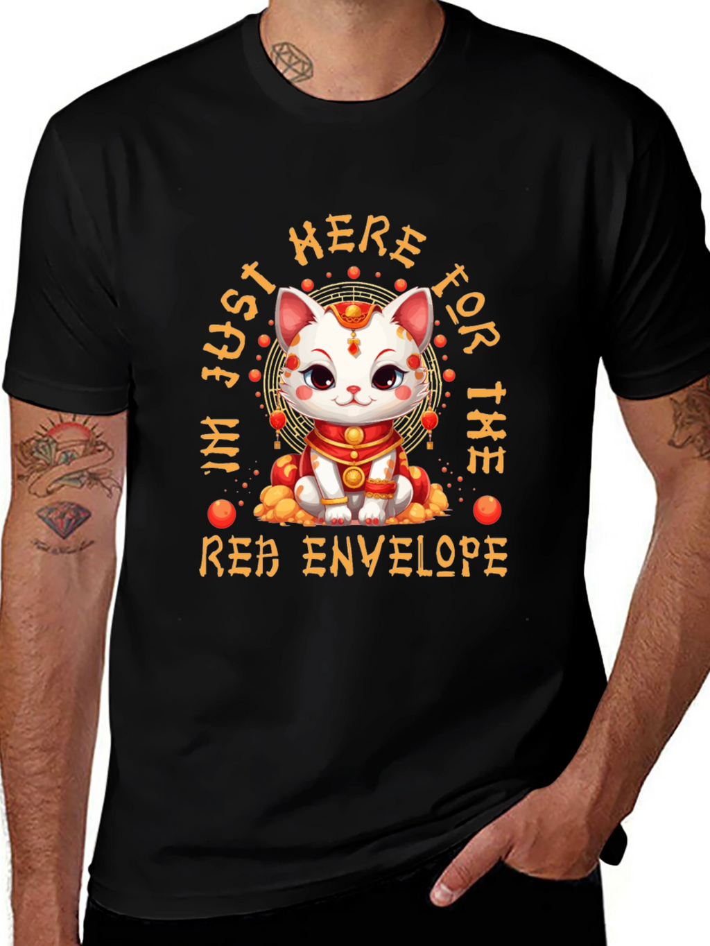 Lucky Cat Red Envelope T-Shirt - Lunar New Year