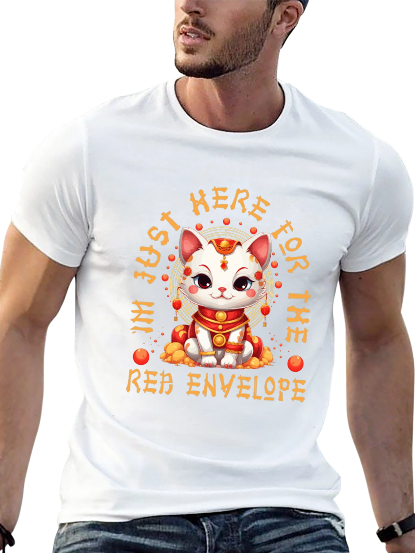 Lucky Cat Red Envelope T-Shirt - Lunar New Year