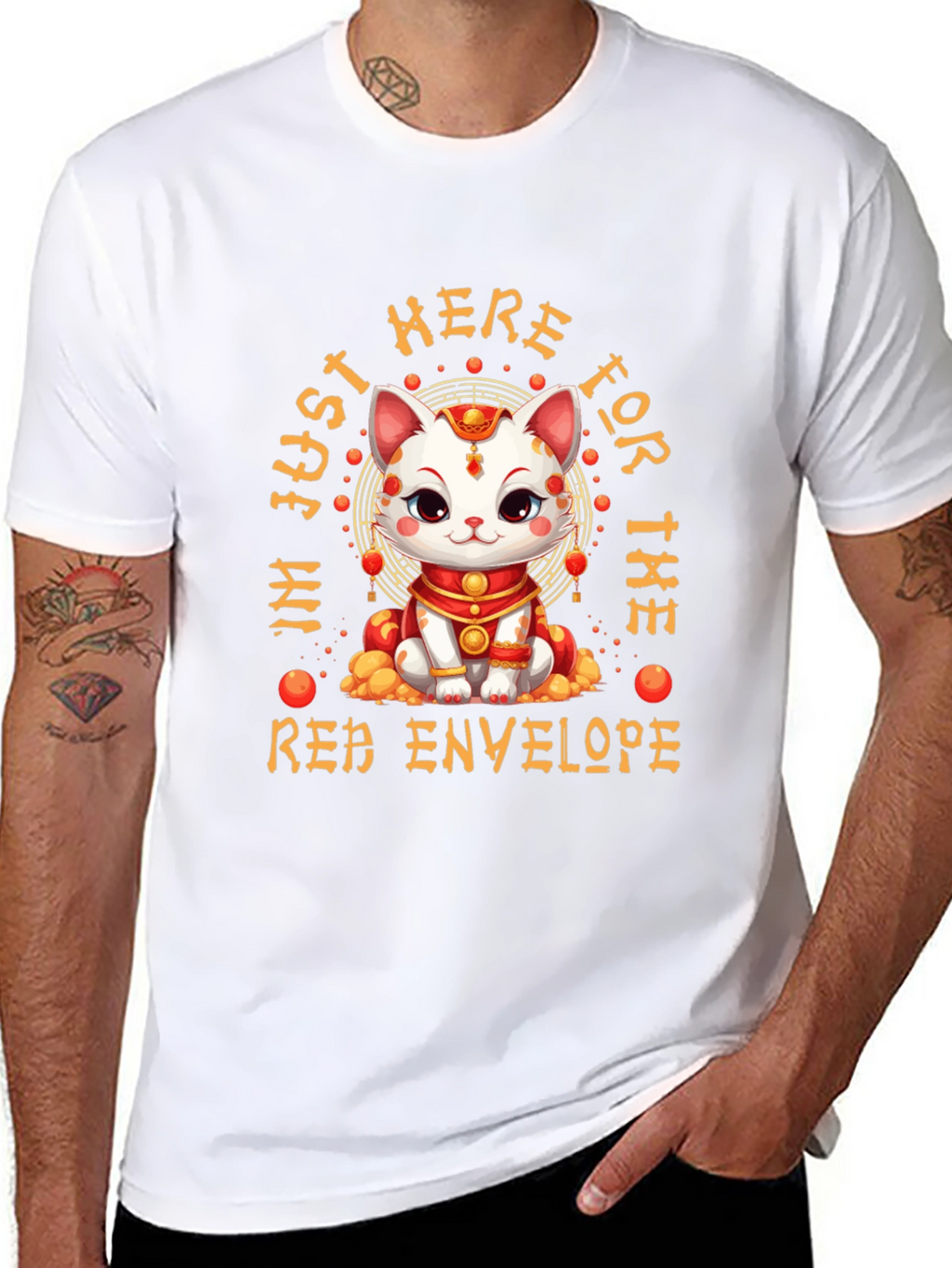 Lucky Cat Red Envelope T-Shirt - Lunar New Year