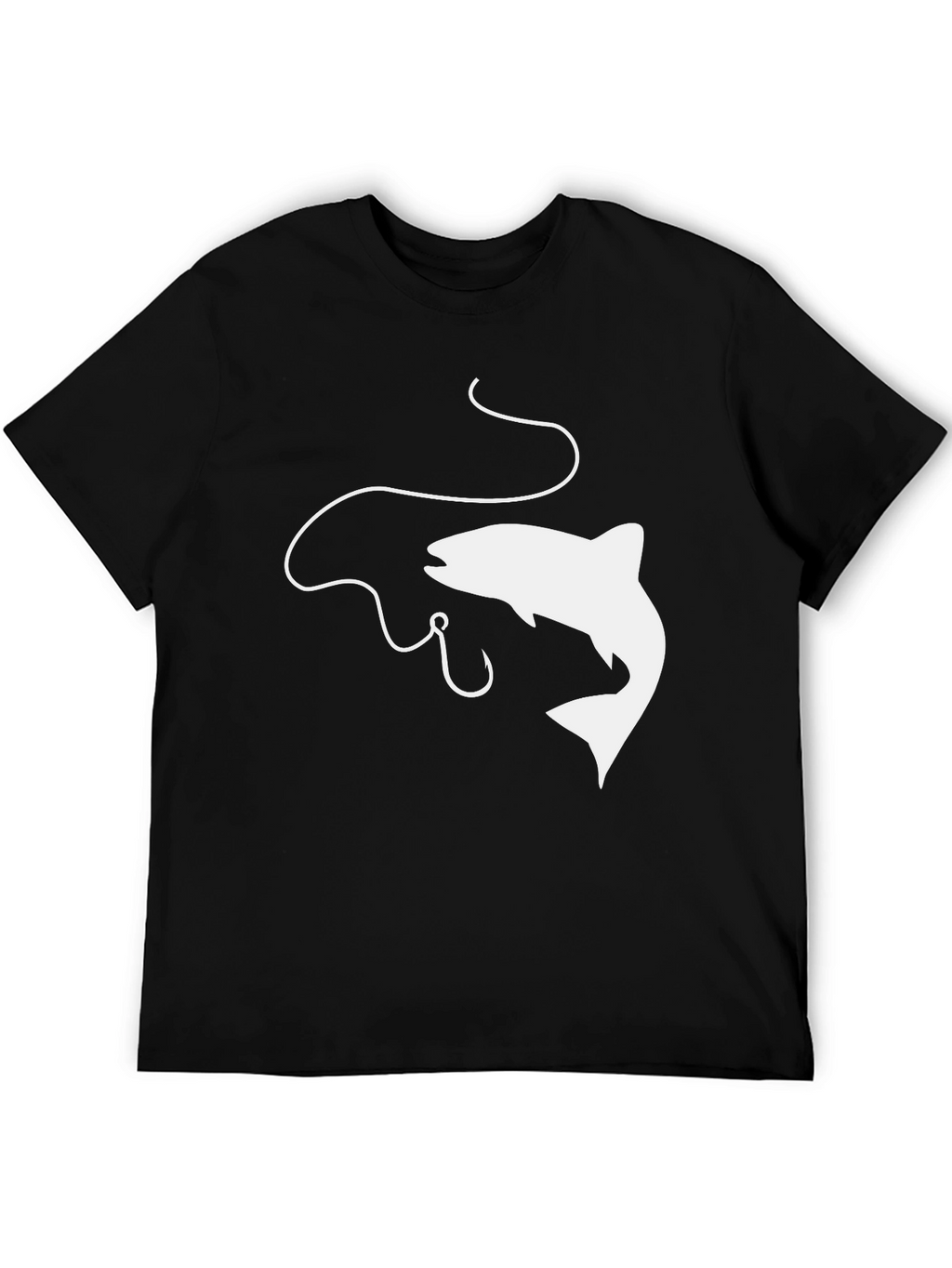 Fishing Graphic Tee - Black Cotton Comfort