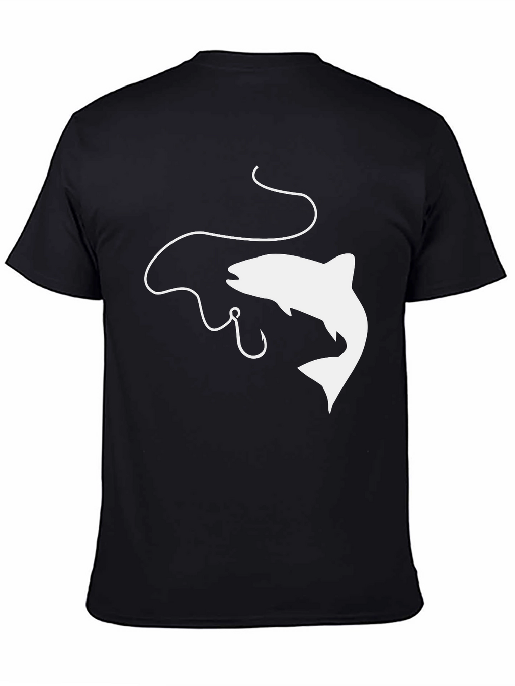 Fishing Graphic Tee - Black Cotton Comfort