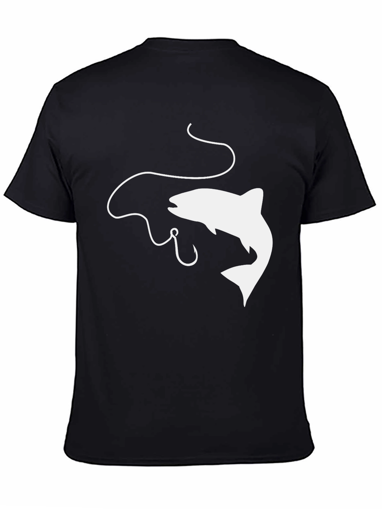 Fishing Graphic Tee - Black Cotton Comfort