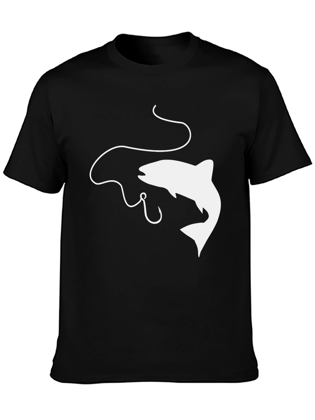 Fishing Graphic Tee - Black Cotton Comfort