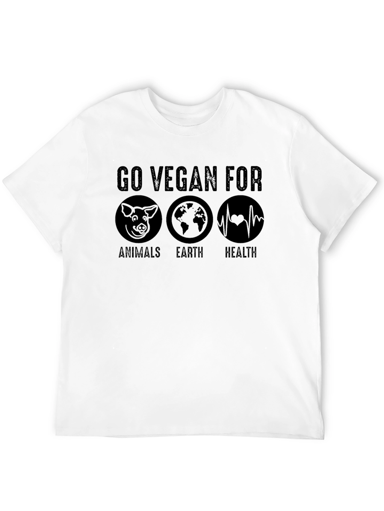 Go Vegan T-Shirt - Animals Earth Health Tee