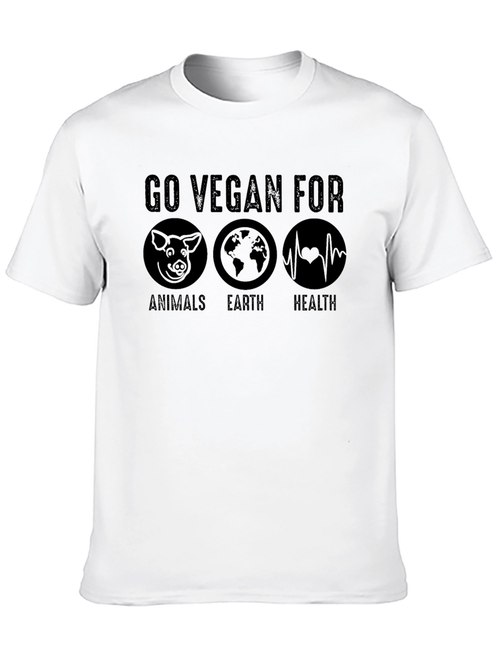 Go Vegan T-Shirt - Animals Earth Health Tee