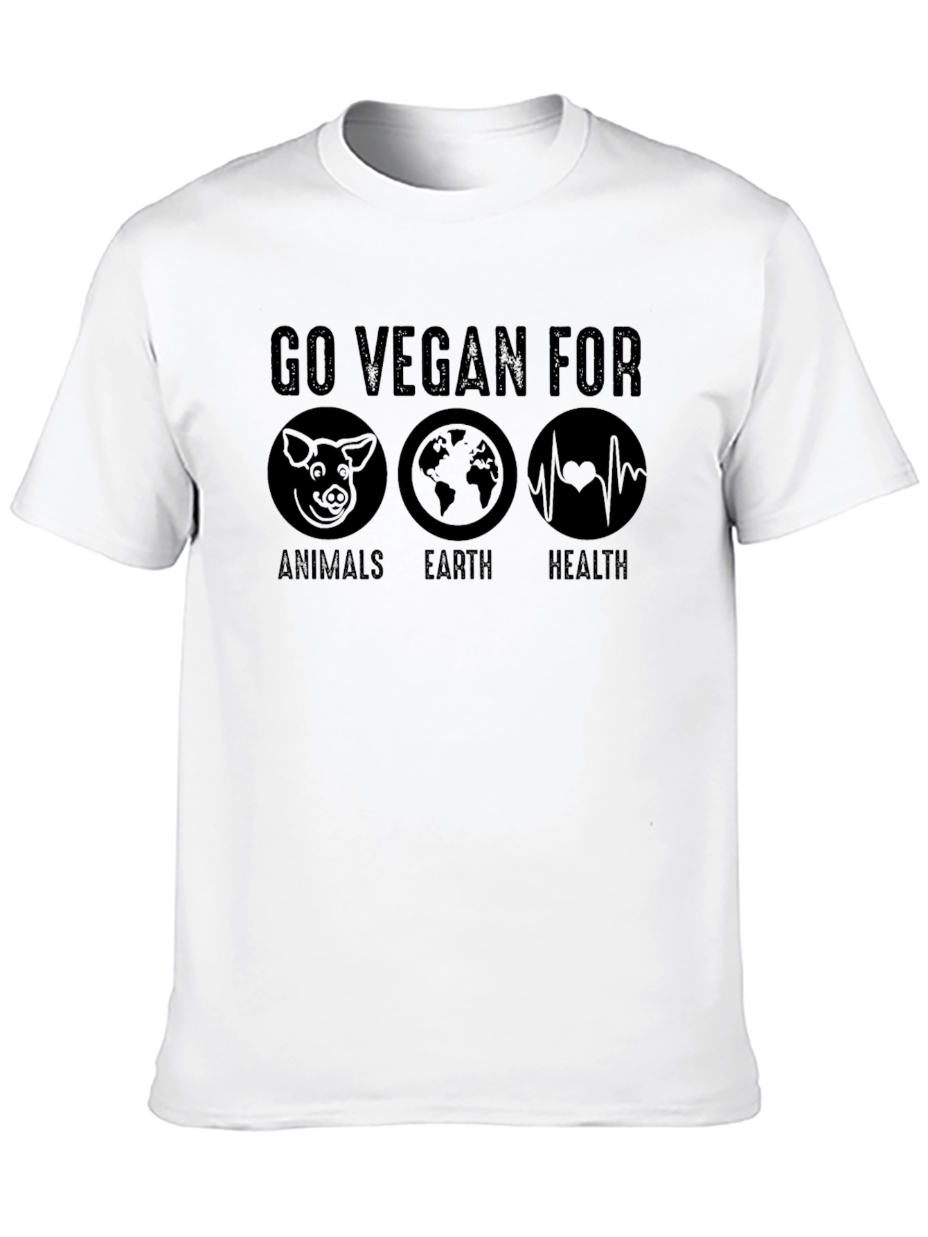 Go Vegan T-Shirt - Animals Earth Health Tee