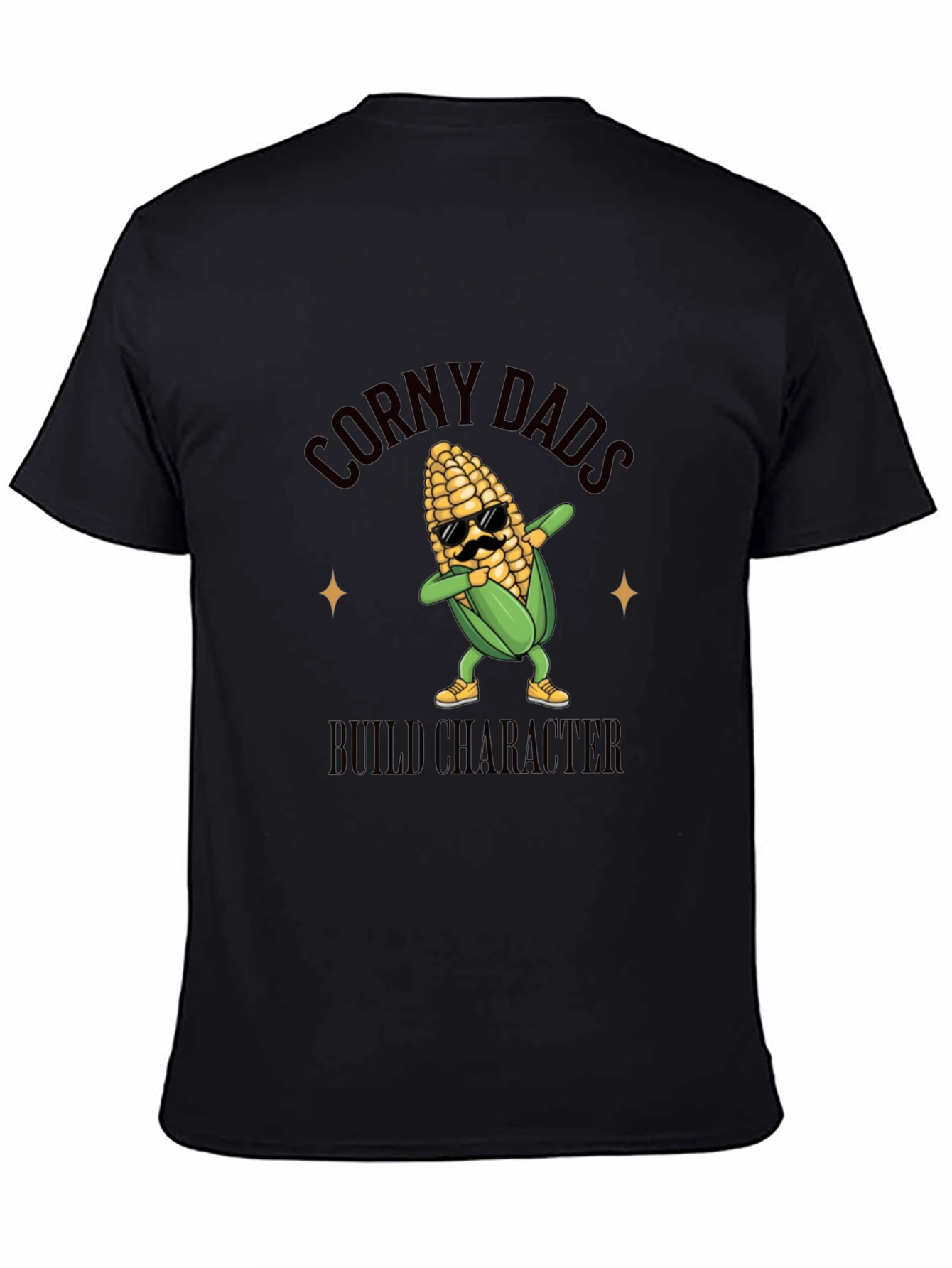 Corny Dads Build Character Funny Corn Graphic T-Shirt