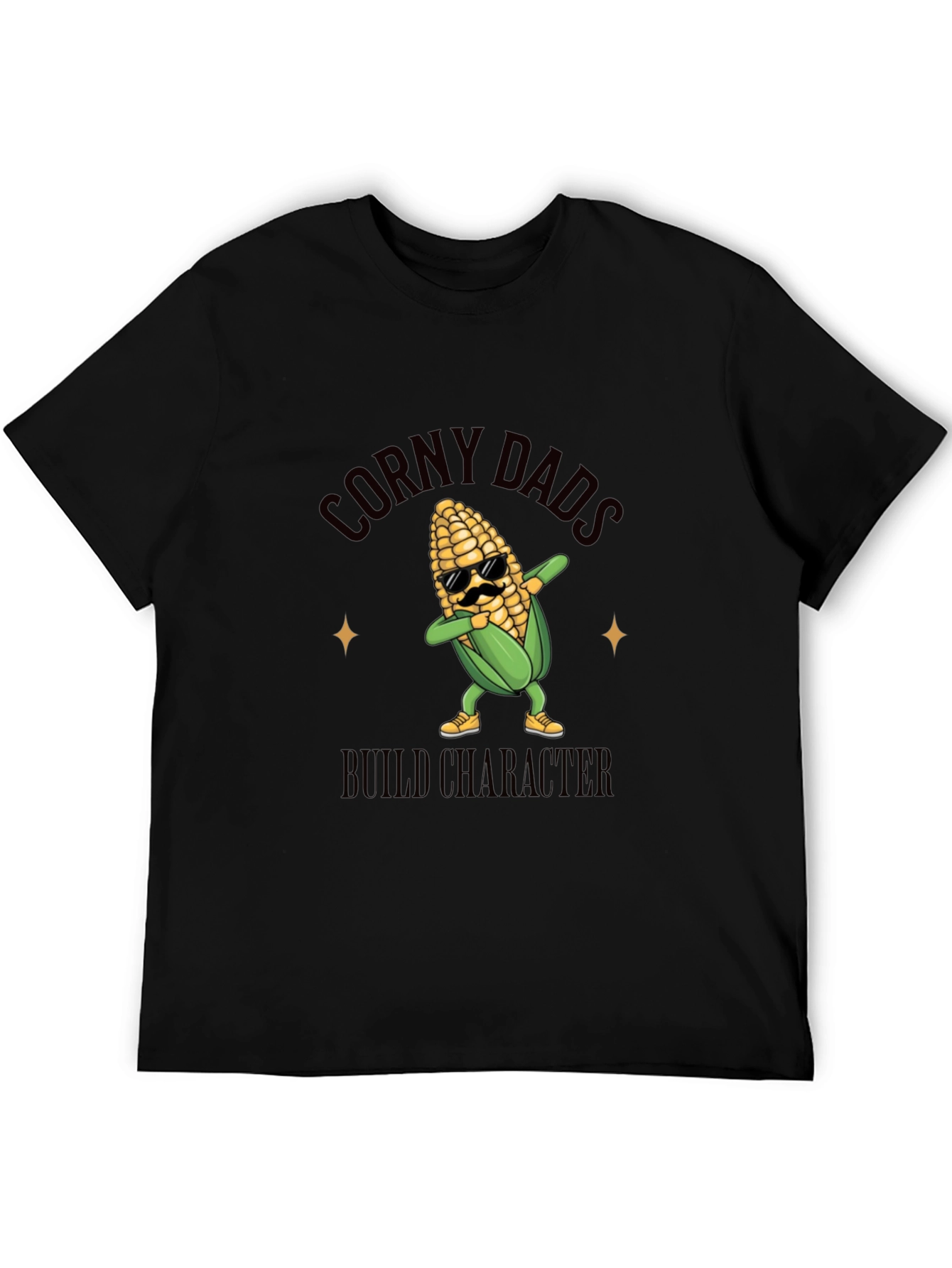 Corny Dads Build Character Funny Corn Graphic T-Shirt