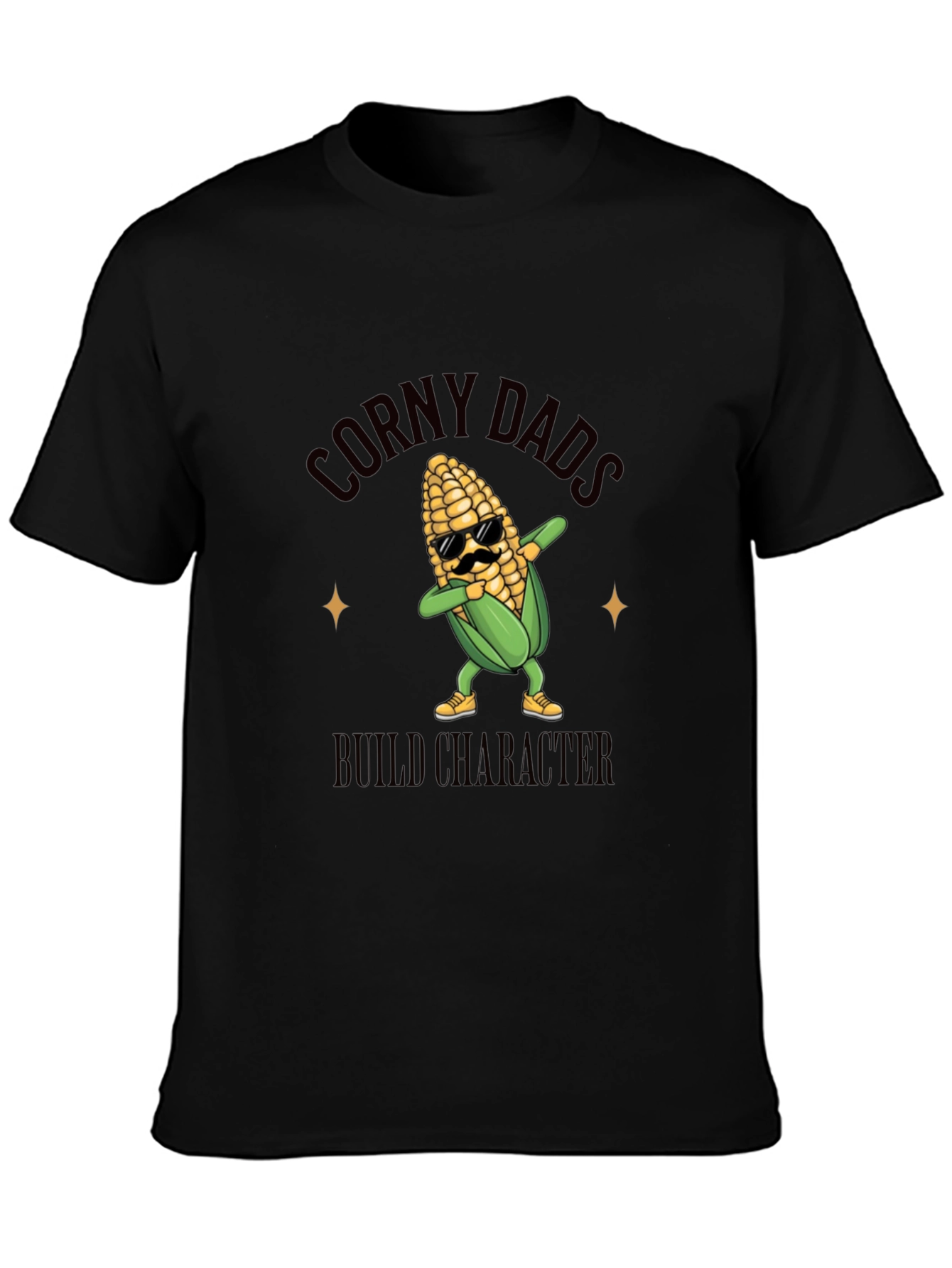 Corny Dads Build Character Funny Corn Graphic T-Shirt