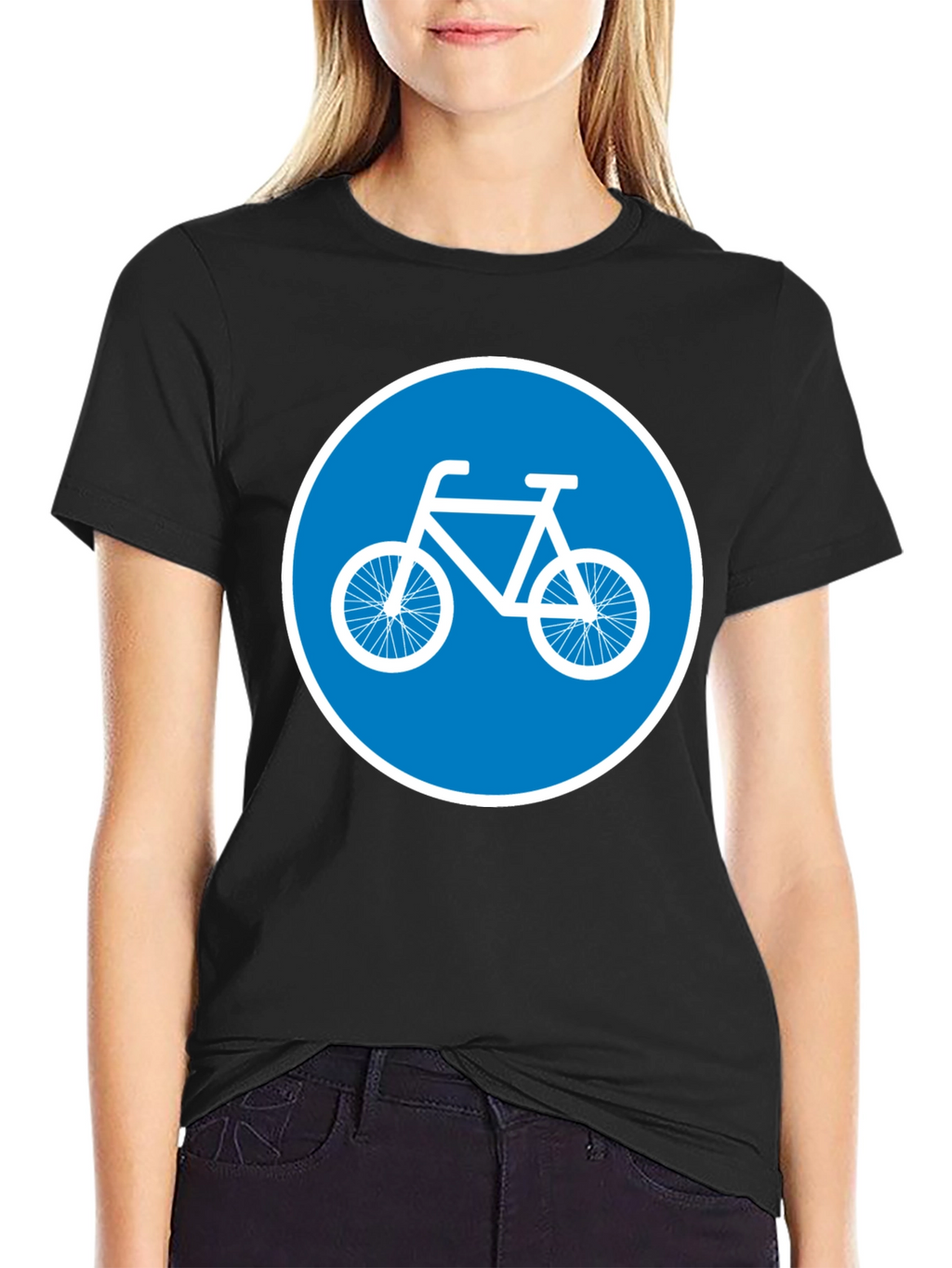 Bike Lane Symbol Tee - Cycle Path Sign T-Shirt