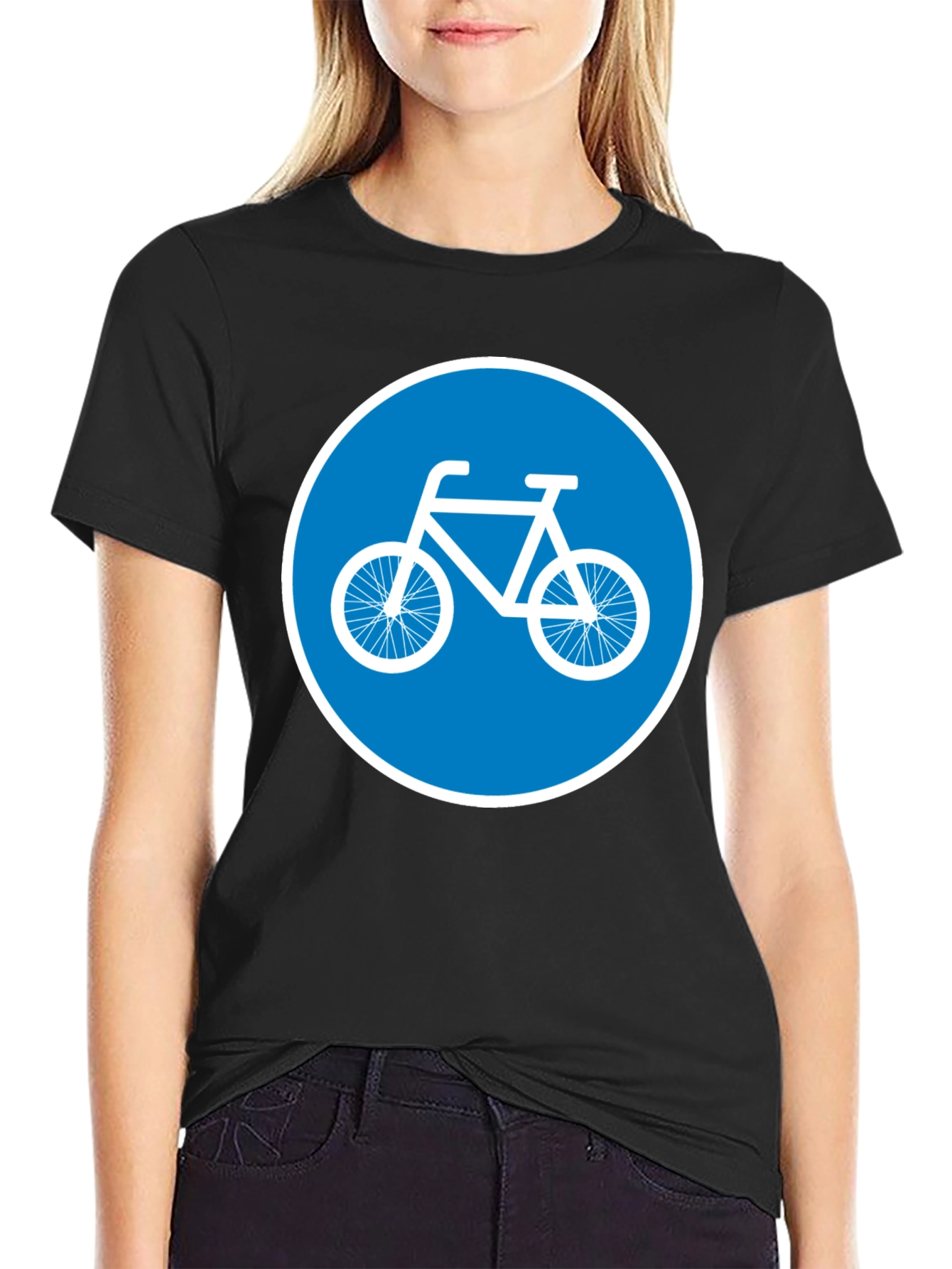 Bike Lane Symbol Tee - Cycle Path Sign T-Shirt
