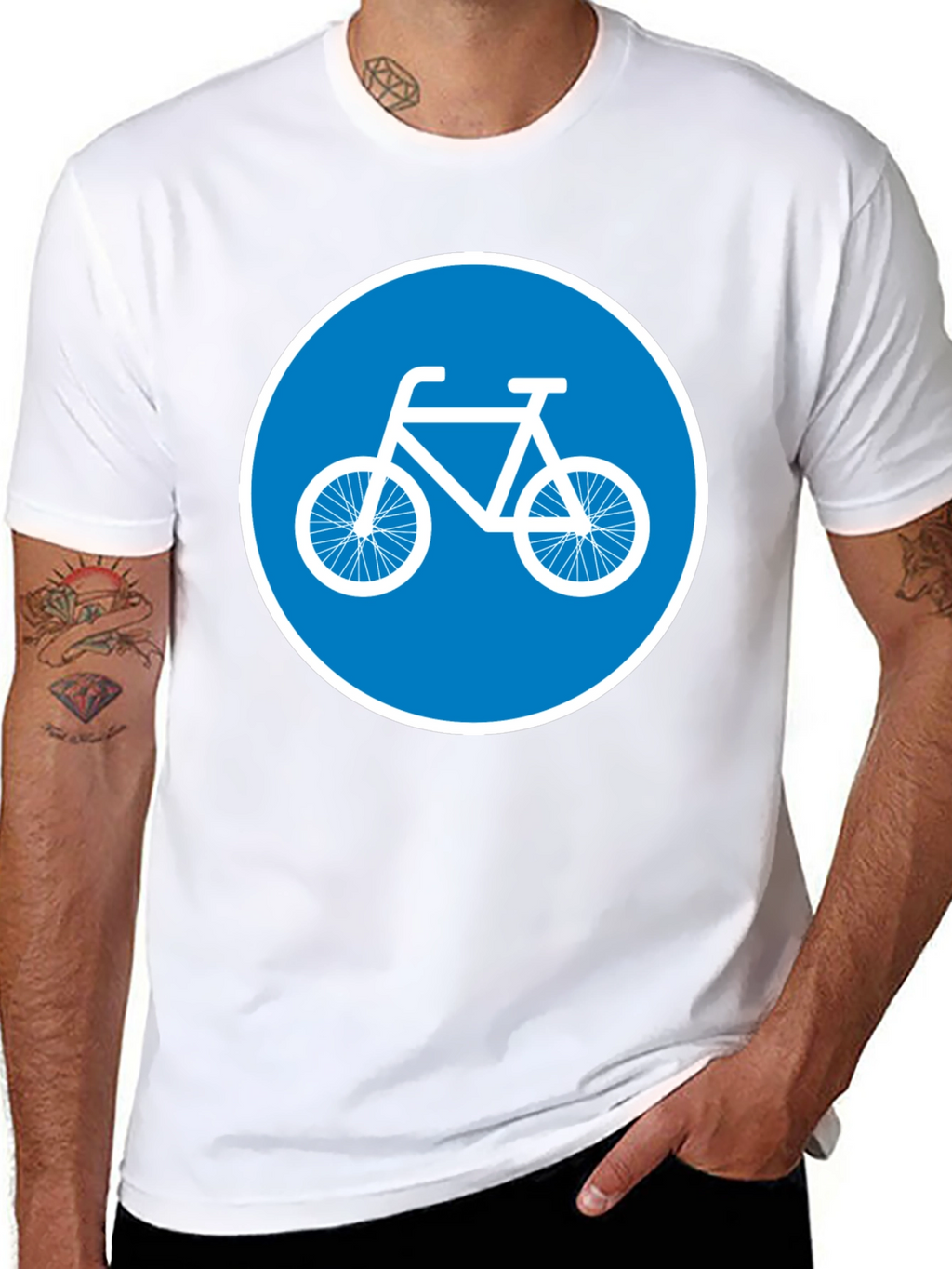 Bike Lane Symbol Tee - Cycle Path Sign T-Shirt