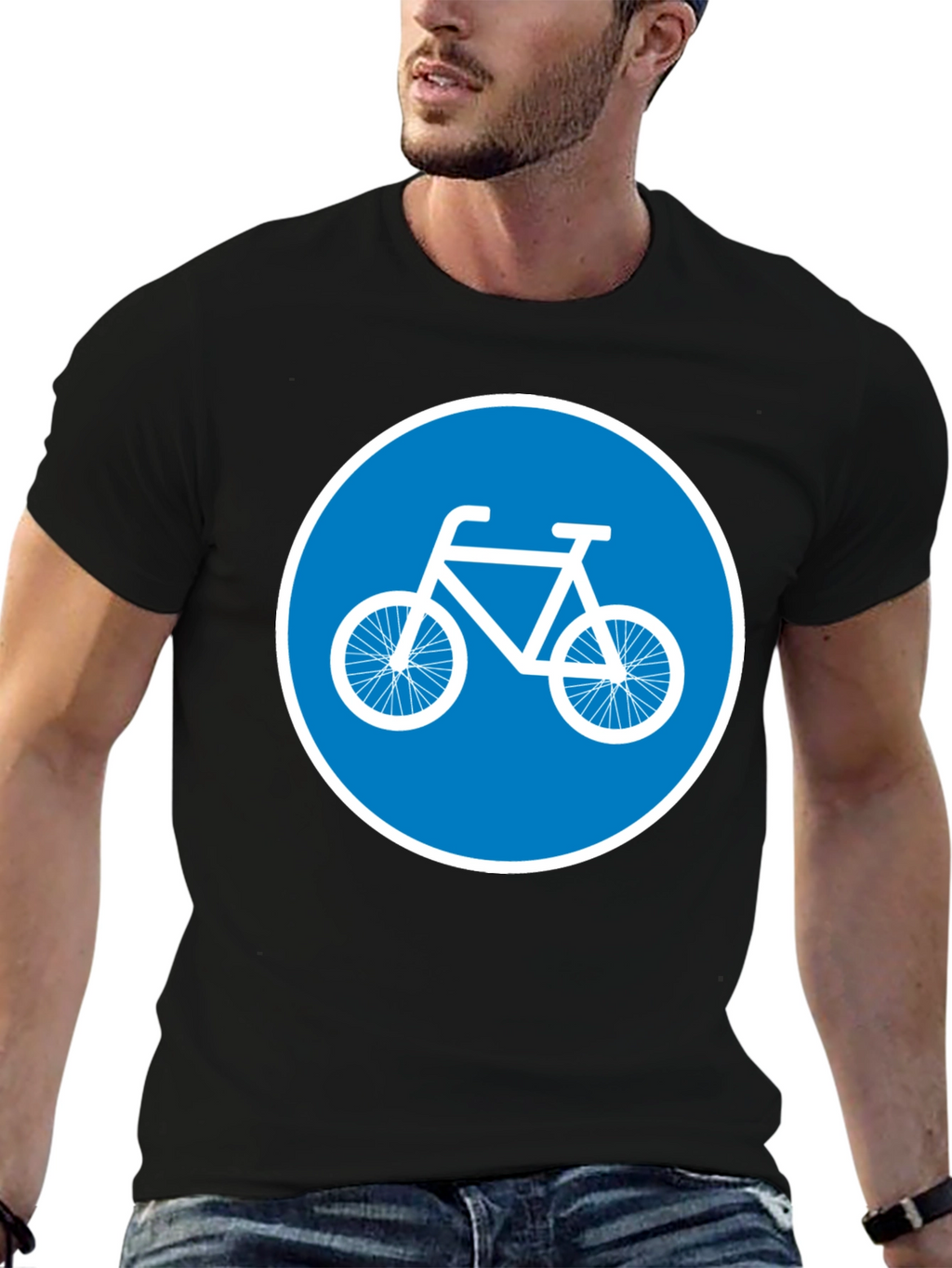 Bike Lane Symbol Tee - Cycle Path Sign T-Shirt