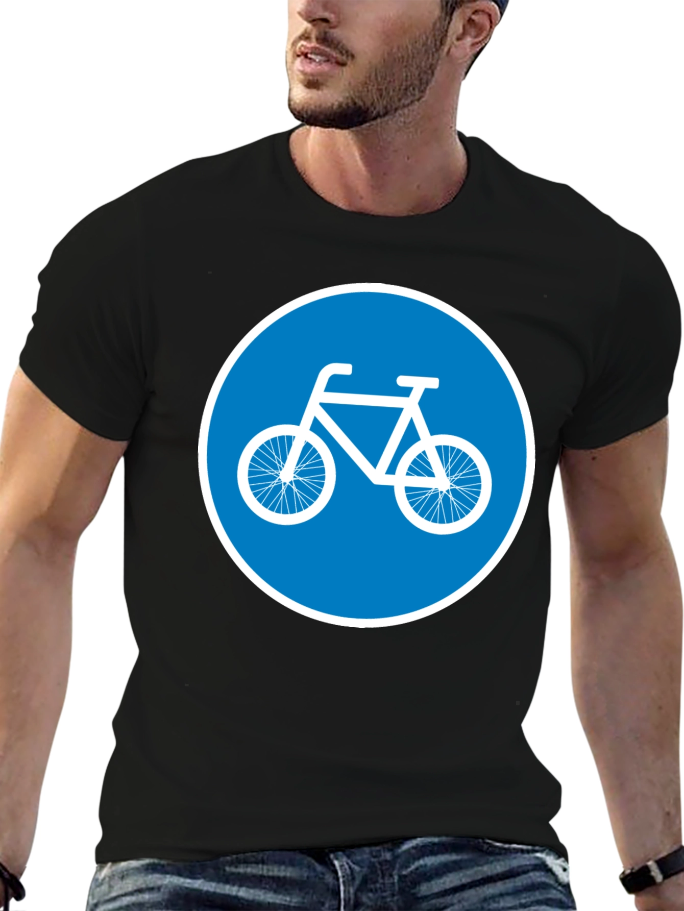 Bike Lane Symbol Tee - Cycle Path Sign T-Shirt