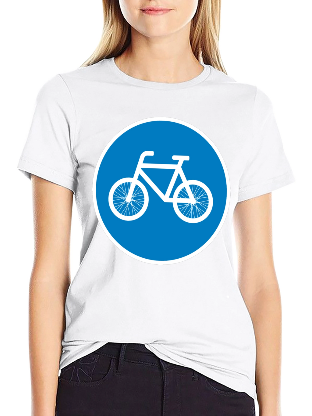 Bike Lane Symbol Tee - Cycle Path Sign T-Shirt