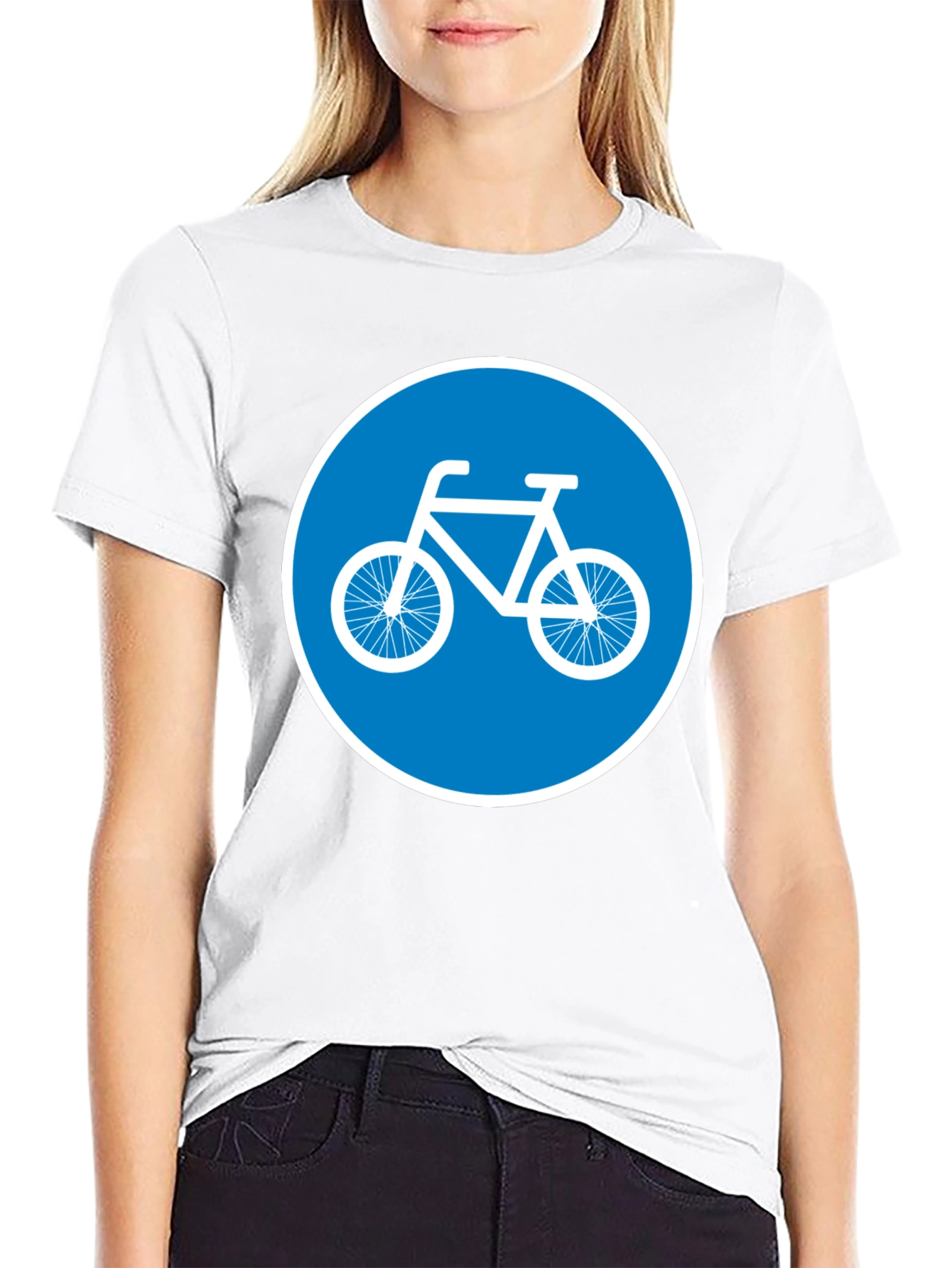 Bike Lane Symbol Tee - Cycle Path Sign T-Shirt