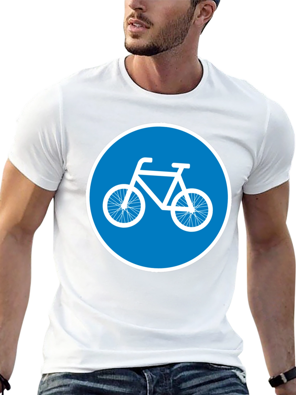 Bike Lane Symbol Tee - Cycle Path Sign T-Shirt