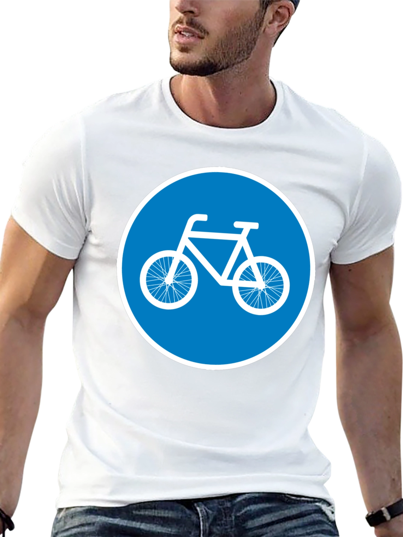 Bike Lane Symbol Tee - Cycle Path Sign T-Shirt