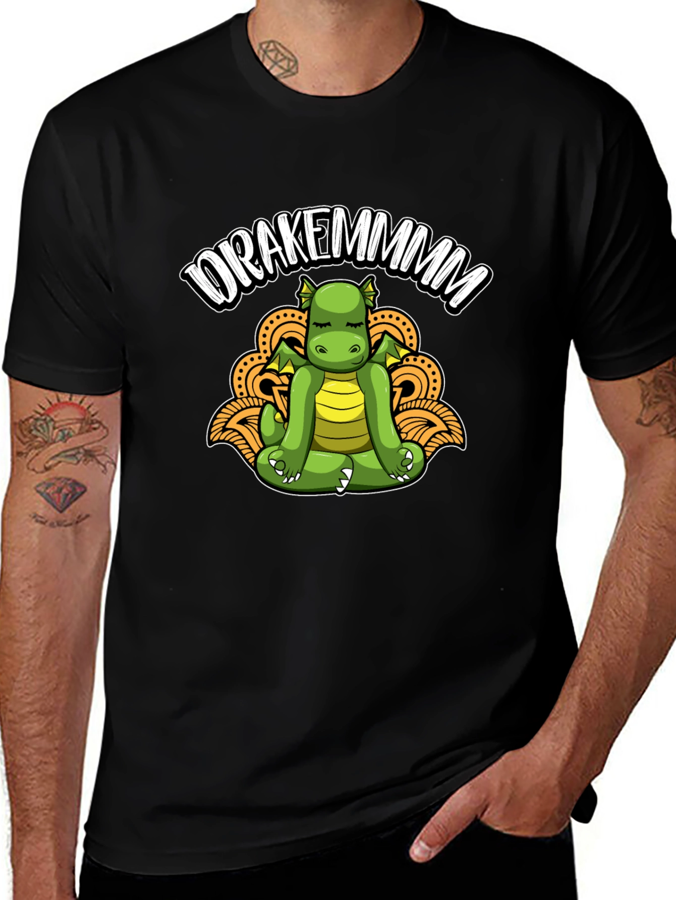 Drakemmmm Dragon Meditating T-Shirt