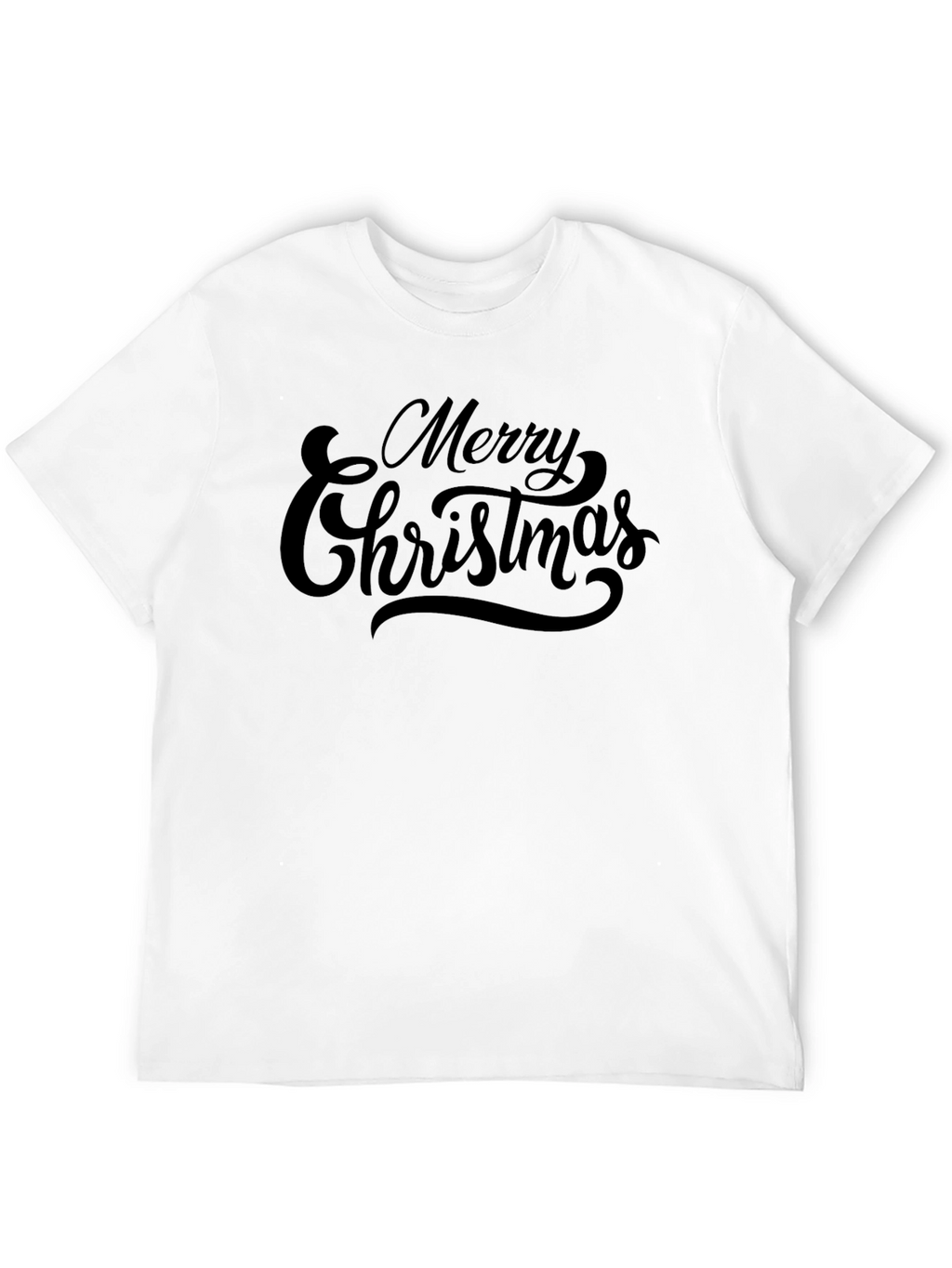 Merry Christmas Black Crew Neck T-Shirt