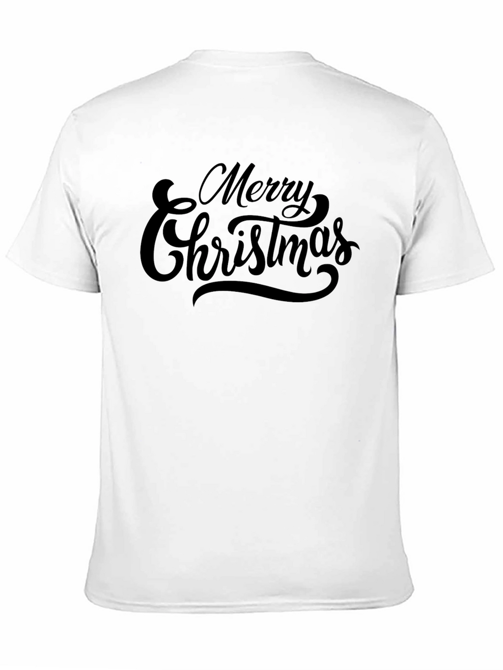 Merry Christmas Black Crew Neck T-Shirt