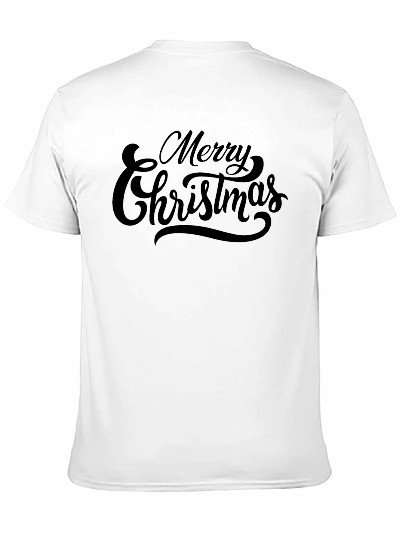 Merry Christmas Black Crew Neck T-Shirt