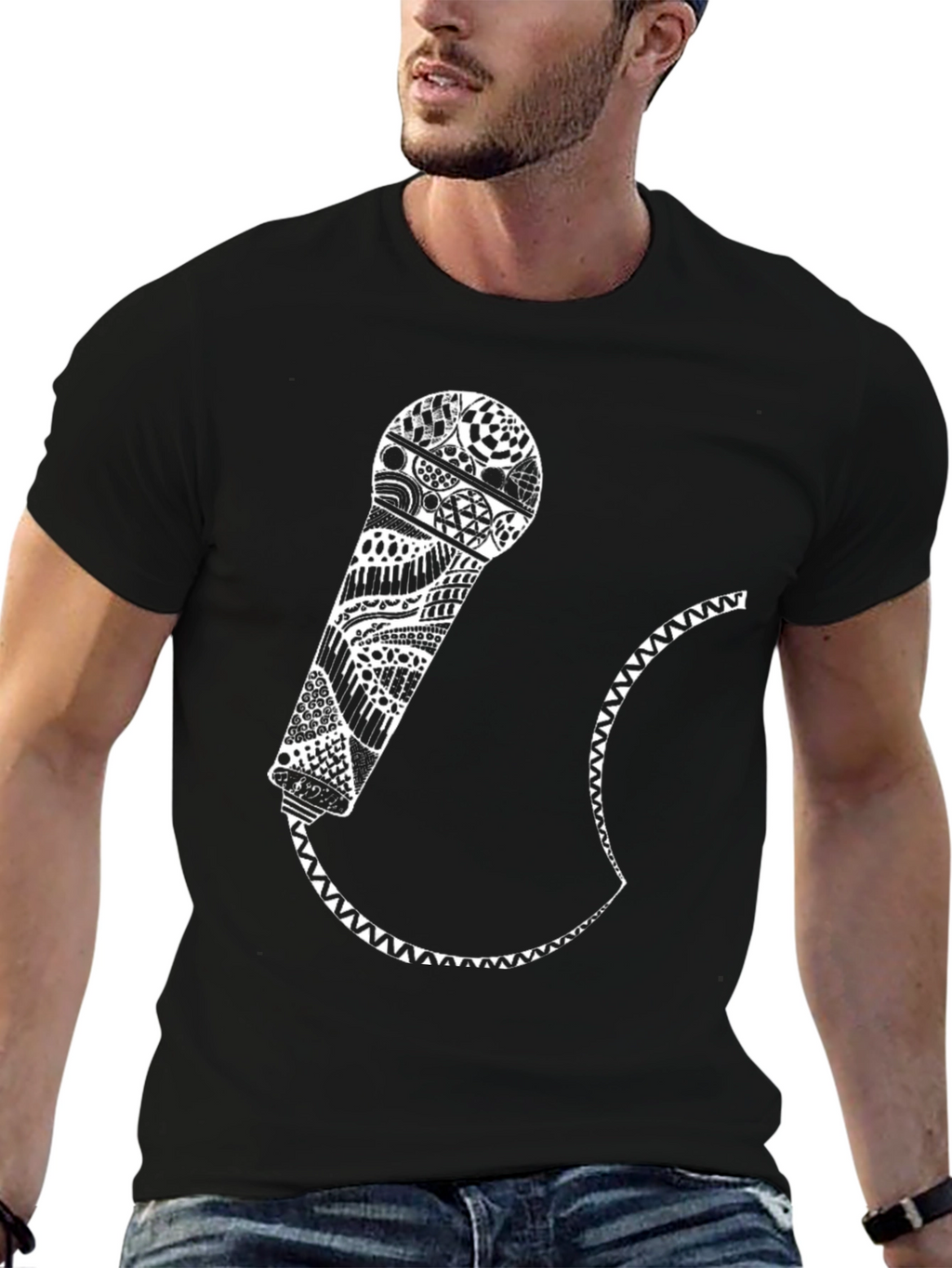 Black Microphone Graphic Tee